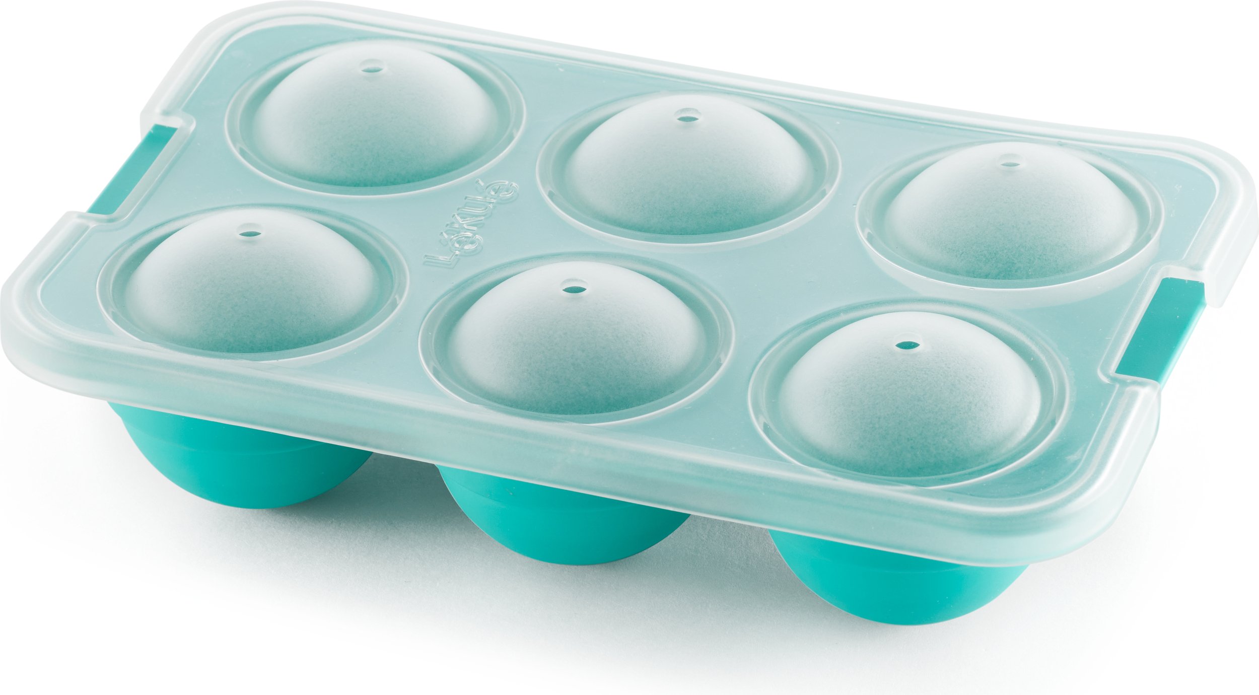 Foremka do lodu Lekue okrągłe kostki XL z pokrywką