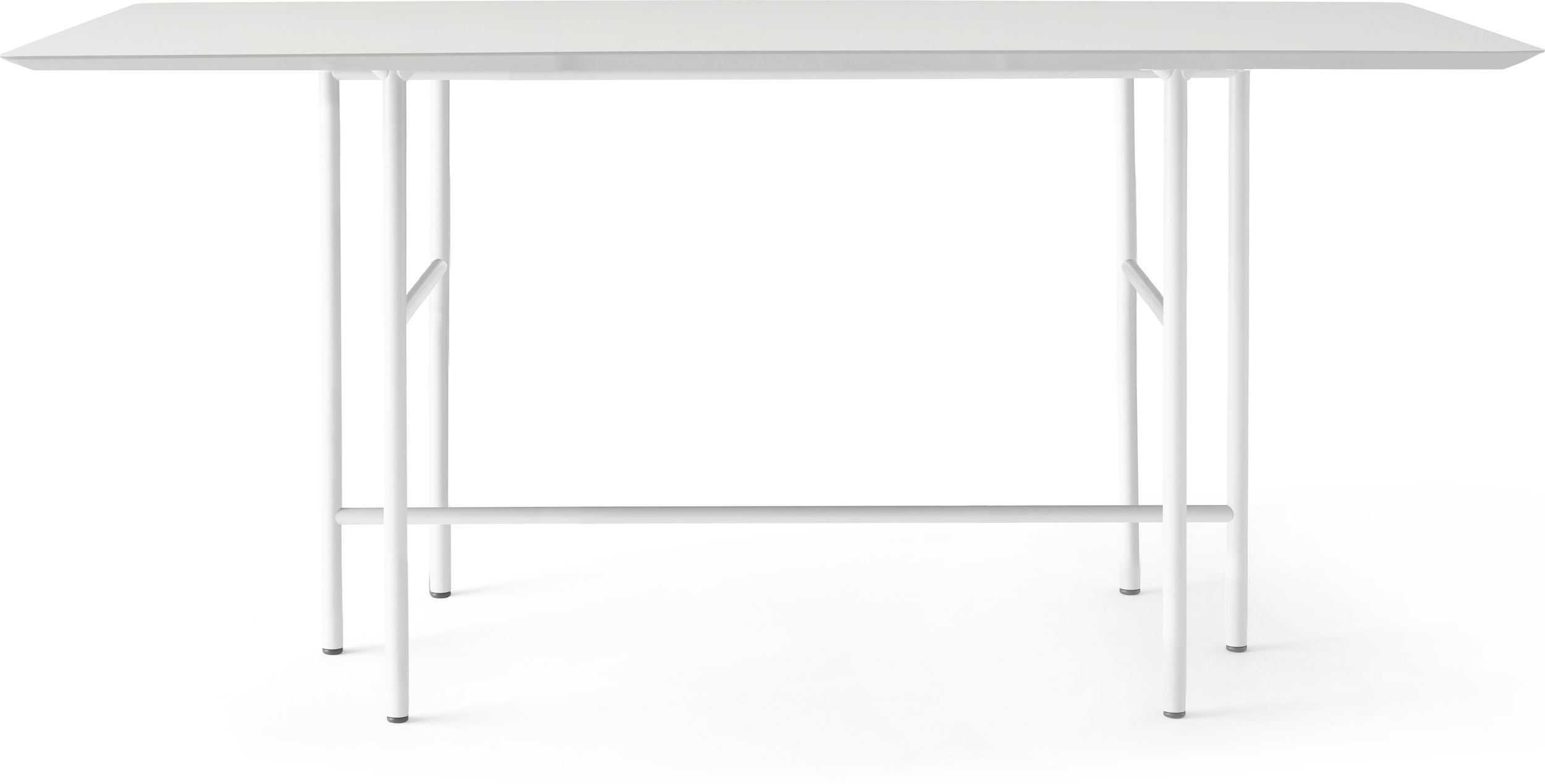 Stół barowy Snaregade prostokątny 92,7 cm szary z blatem pokrytym linoleum na białych nogach