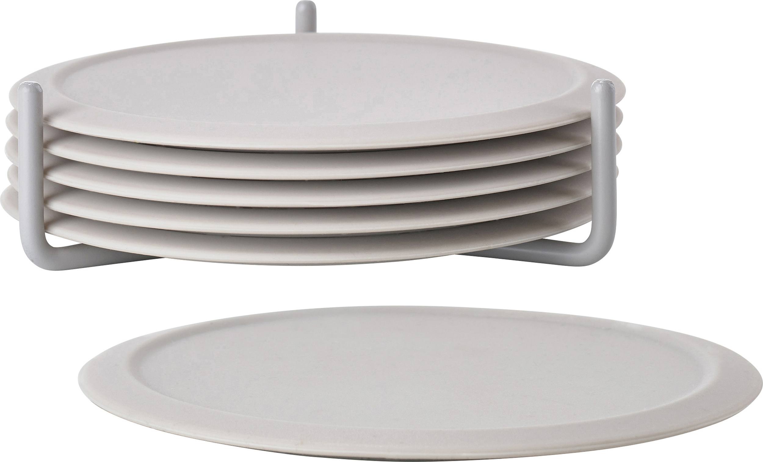 Podstawki pod szklanki Singles kremowe 6 szt.