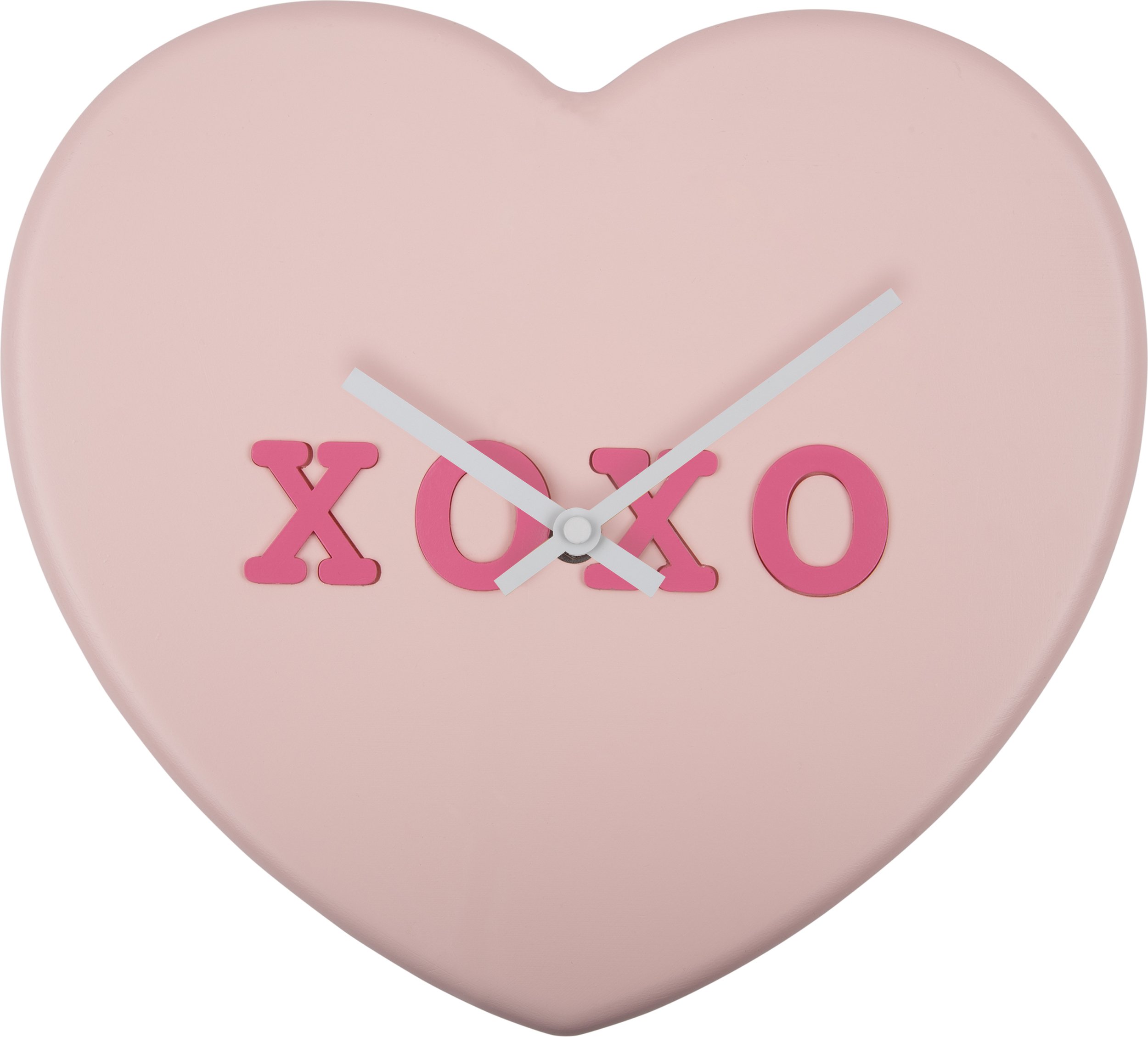 Zegar ścienny Heart Candy Xoxo jasnoróżowy