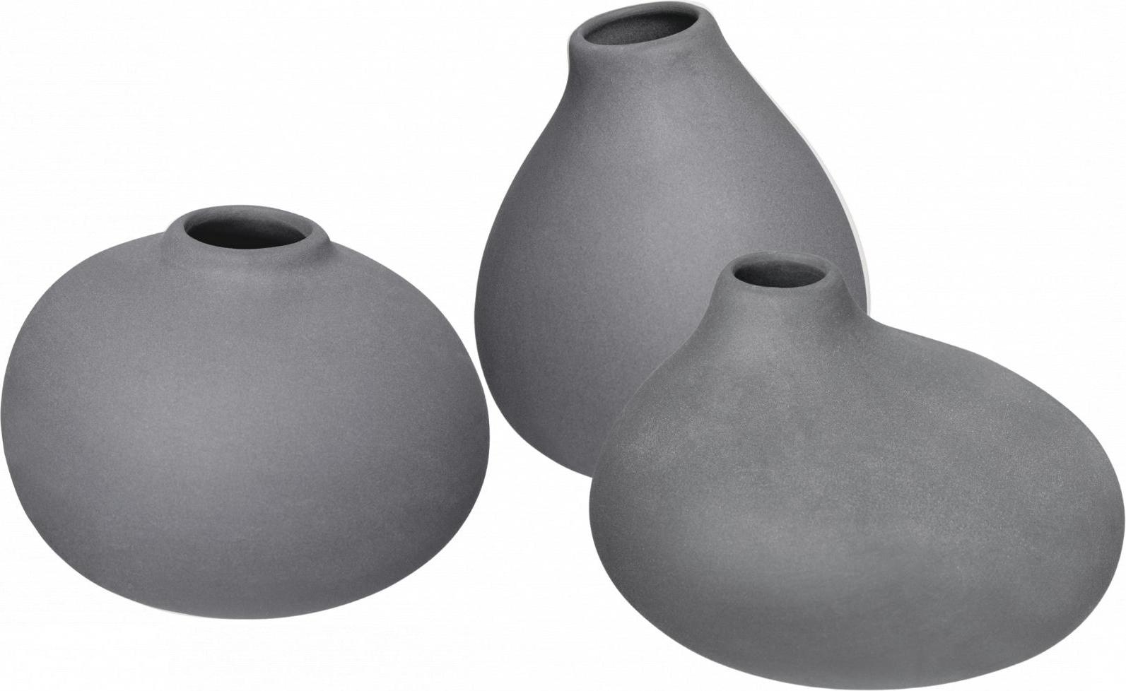 Wazony dekoracyjne Nona pewter 3 szt.