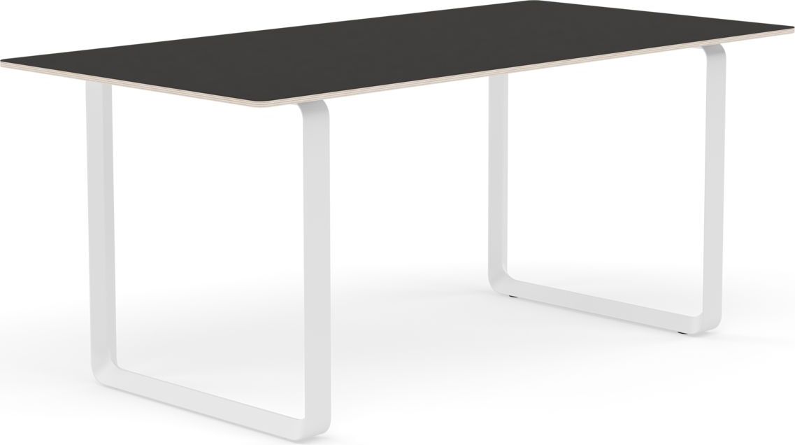 Stół Muuto 170 x 85 cm czarny linoleum nogi białe