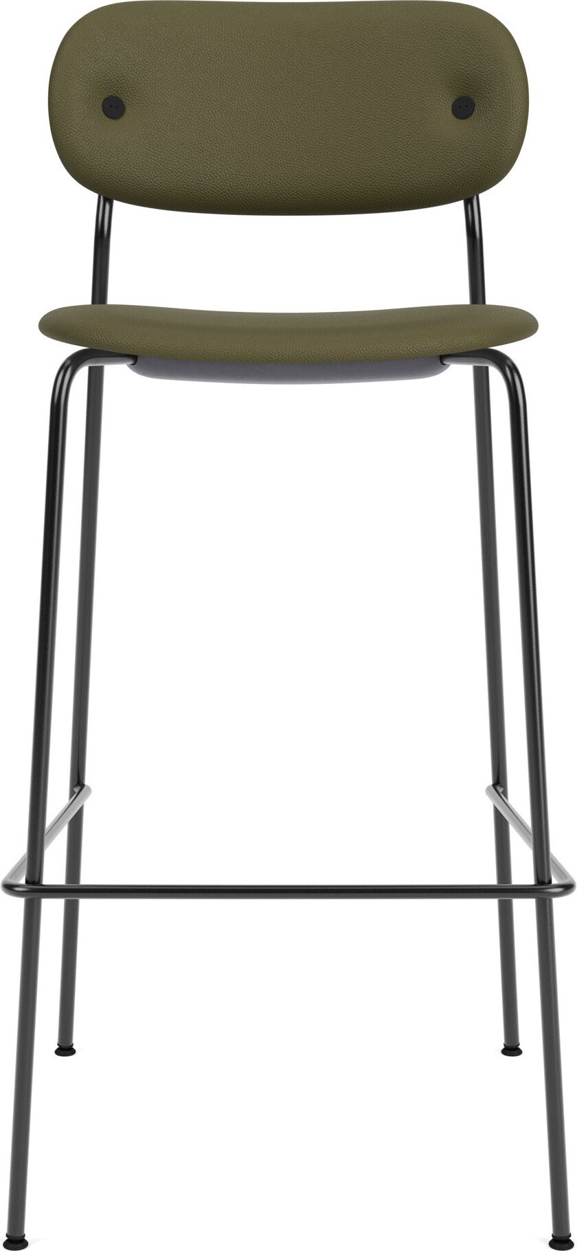 Krzesło barowe Co Sierra 105 cm zielone skórzane na czarnych nogach