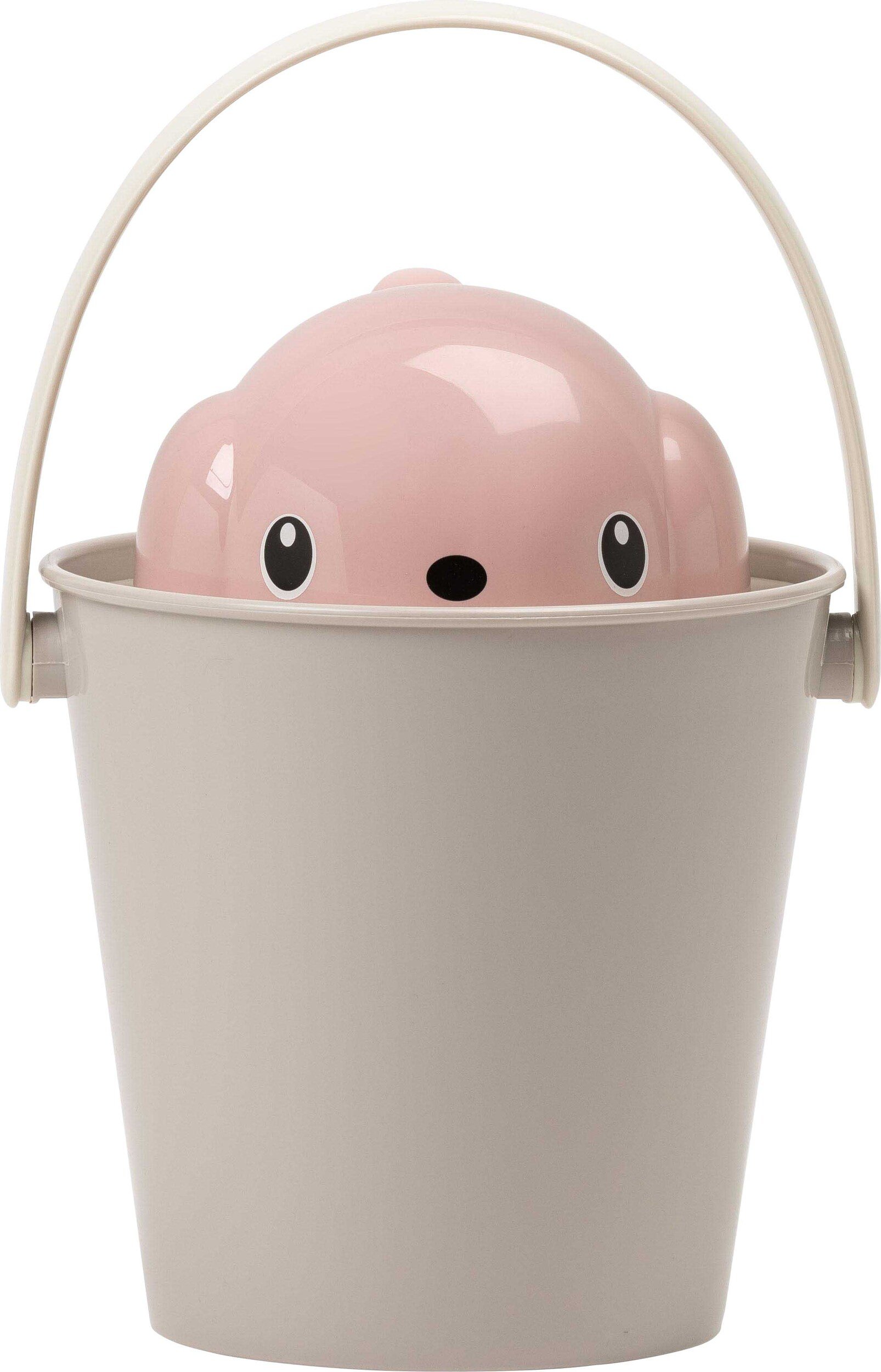 Pojemnik na suchą karmę z łyżeczką Crock różowo-szary 2 el.