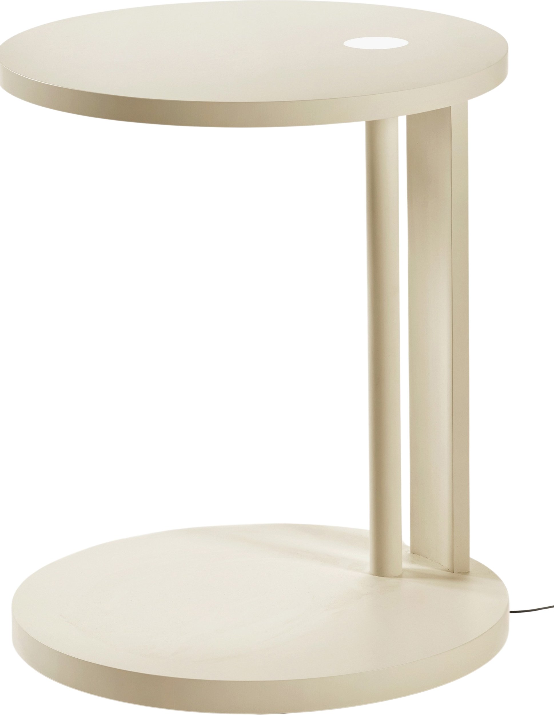 Stolik boczny z wbudowanym oświetleniem LED Aura 62 cm kremowy drewno bukowe