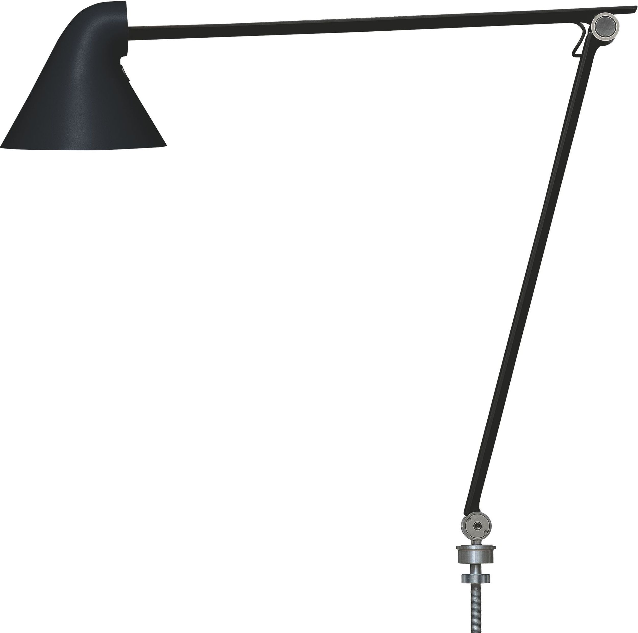 Lampa biurkowa NJP LED 2700 K czarna z mocowaniem do blatu o średnicy 40 cm