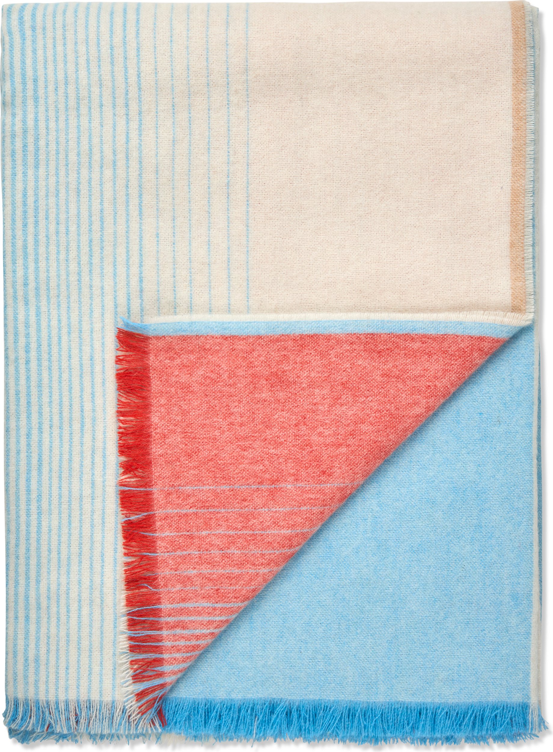 Koc Carte Postale 130 x 200 cm beżowo-niebieski