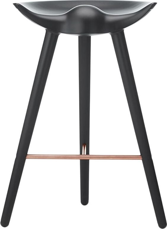 Stołek ML 42 Counter czarny buk z miedzianym łączeniem