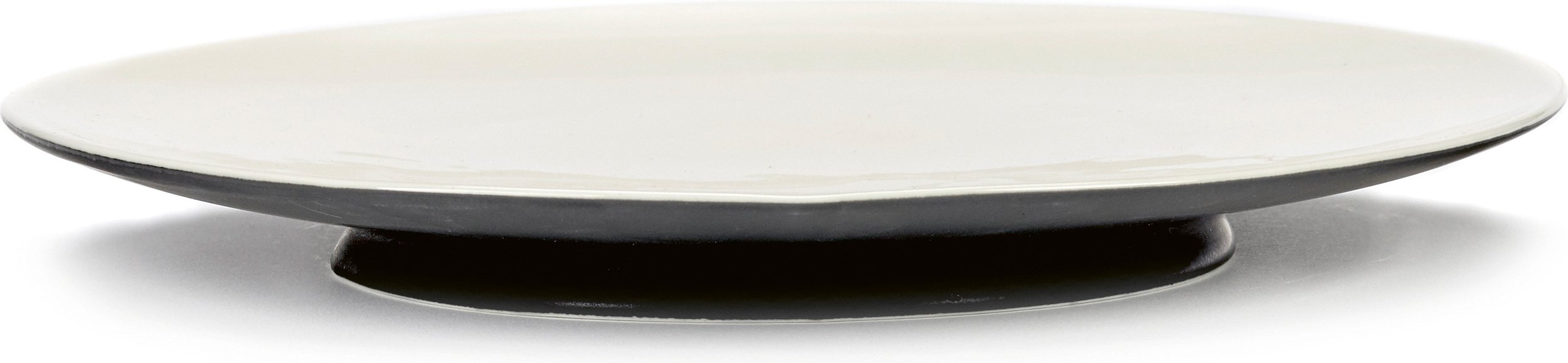 Talerz obiadowy Ra 24 cm czarno-biały