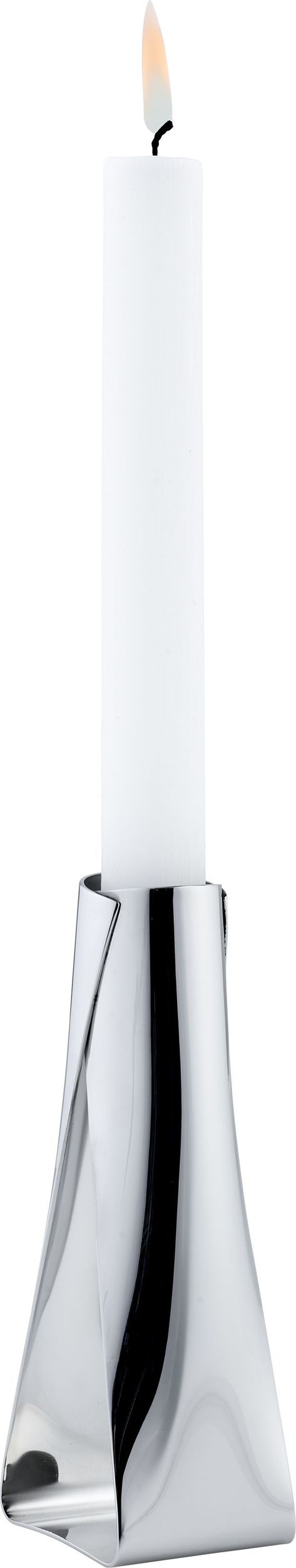 Świecznik na klasyczną świecę Lily 14 cm stal nierdzewna błyszcząca