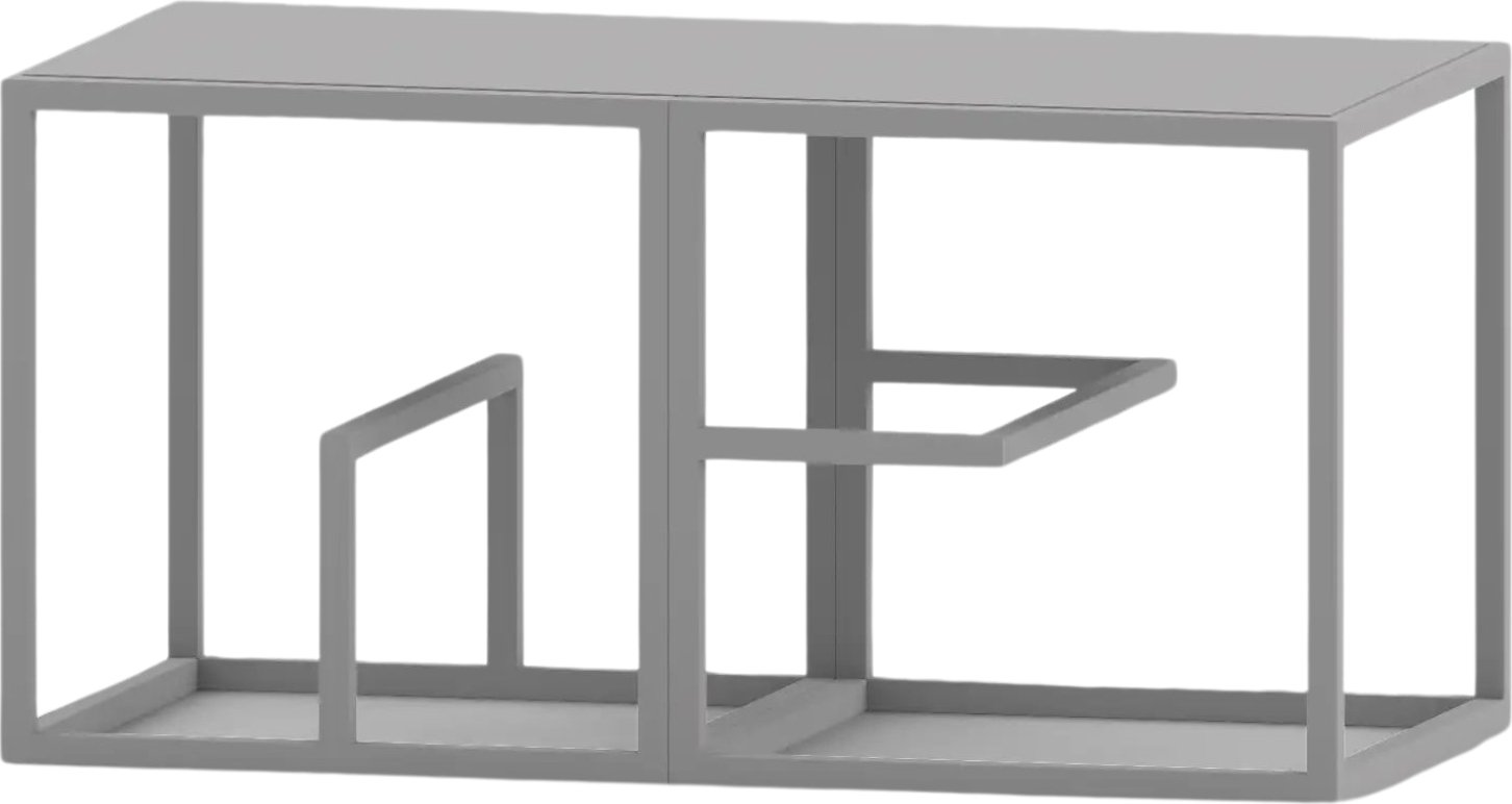 Regał modułowy Text Block podwójny szary metalowy
