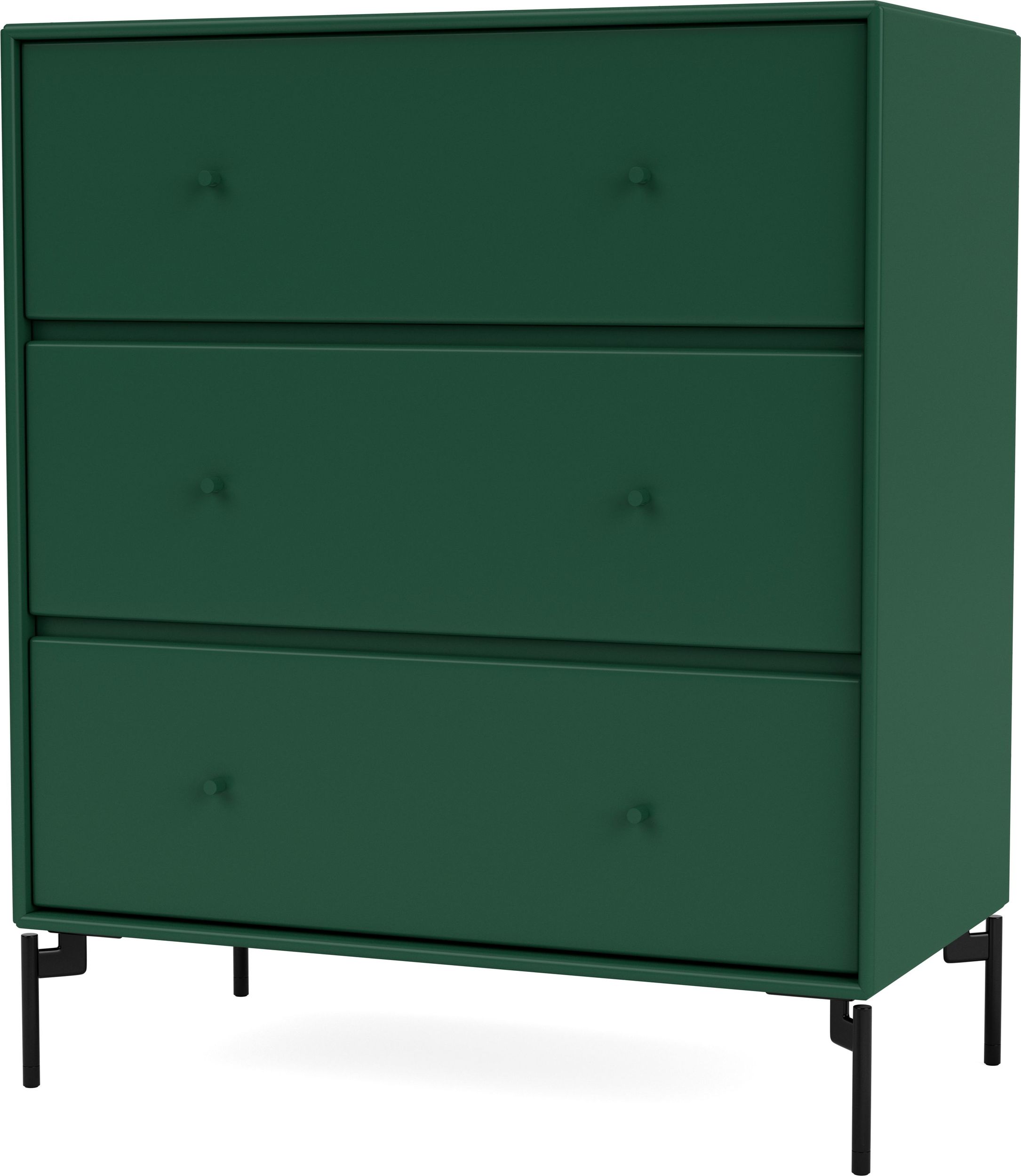 Komoda Carry ciemnozielona na czarnych nogach