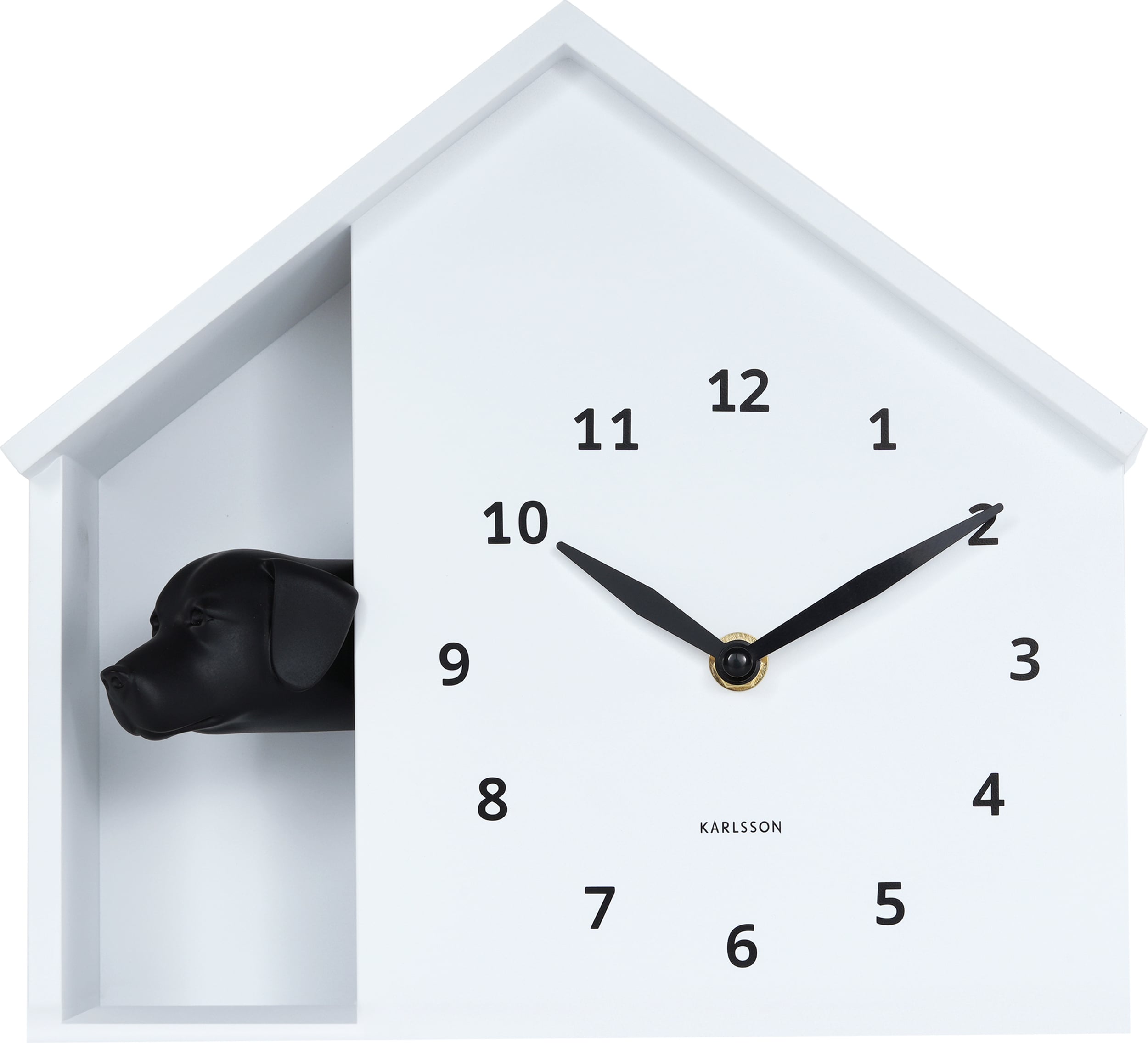 Zegar ścienny Peeking Doggy biały