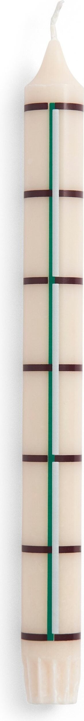 Świeca Hay Pattern kratka kremowo-zielono-bordowa