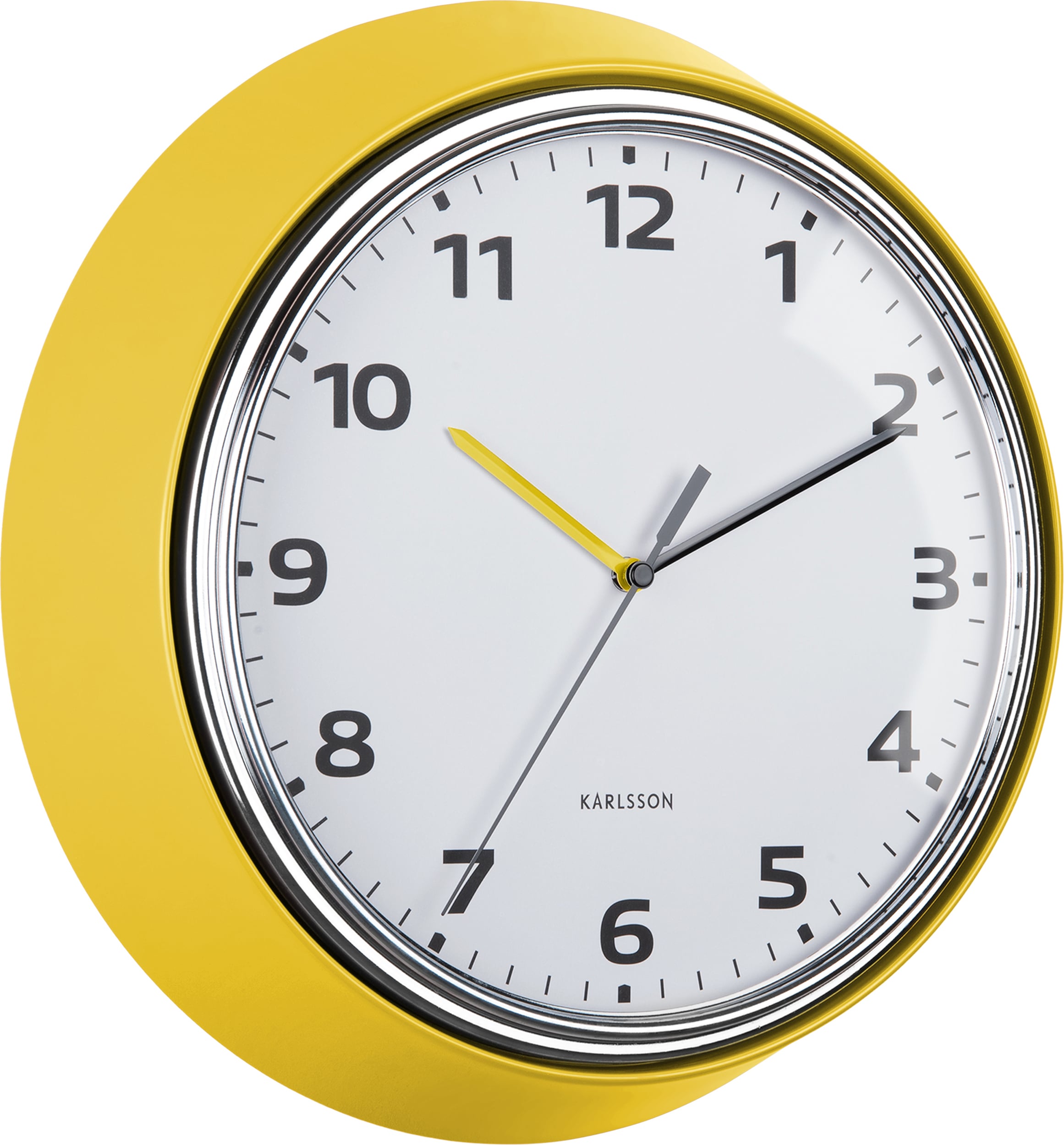 Zegar ścienny Modern Retro żółty