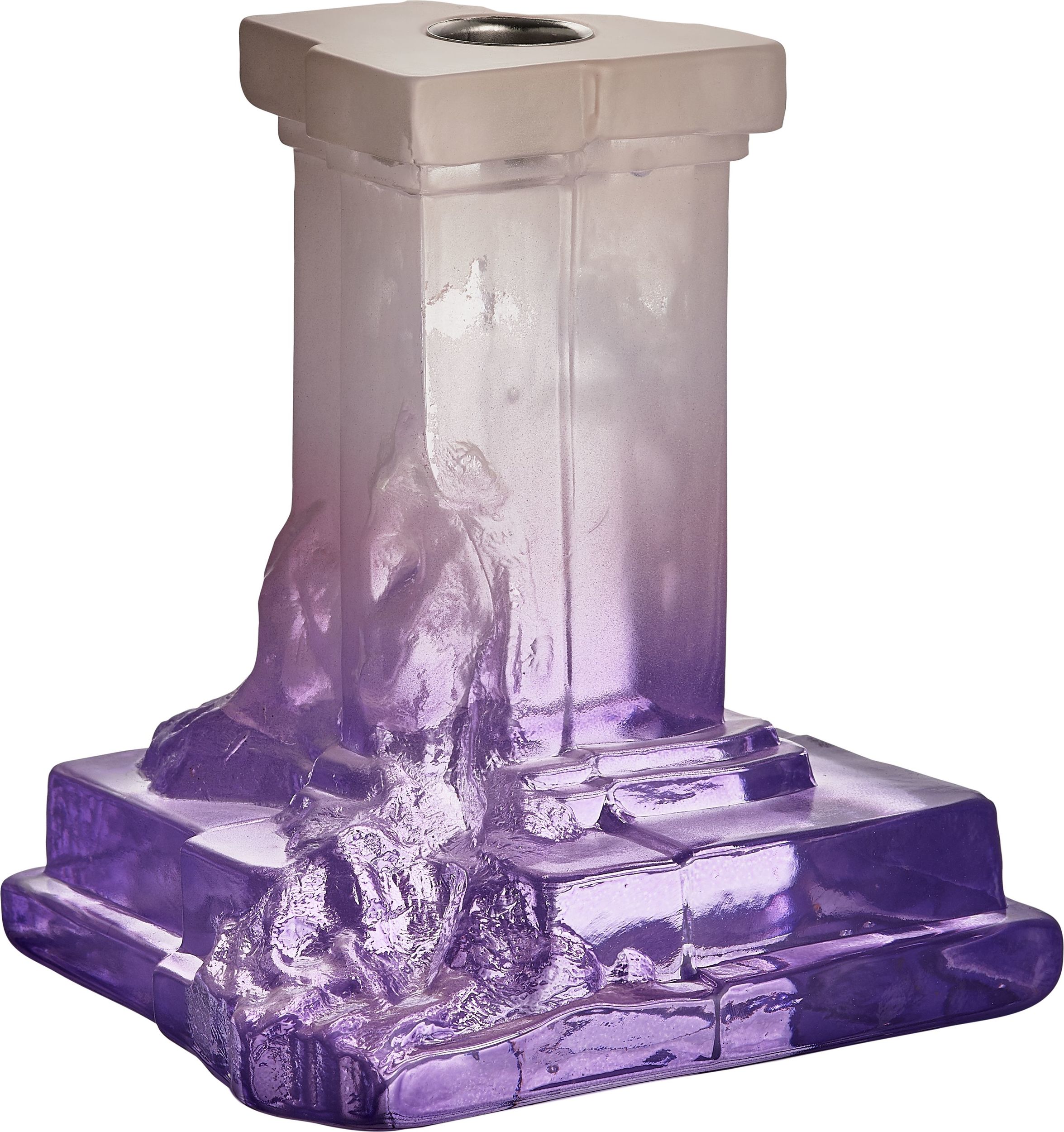 Świecznik na klasyczną świecę Rocky Baroque 15 cm liliowy