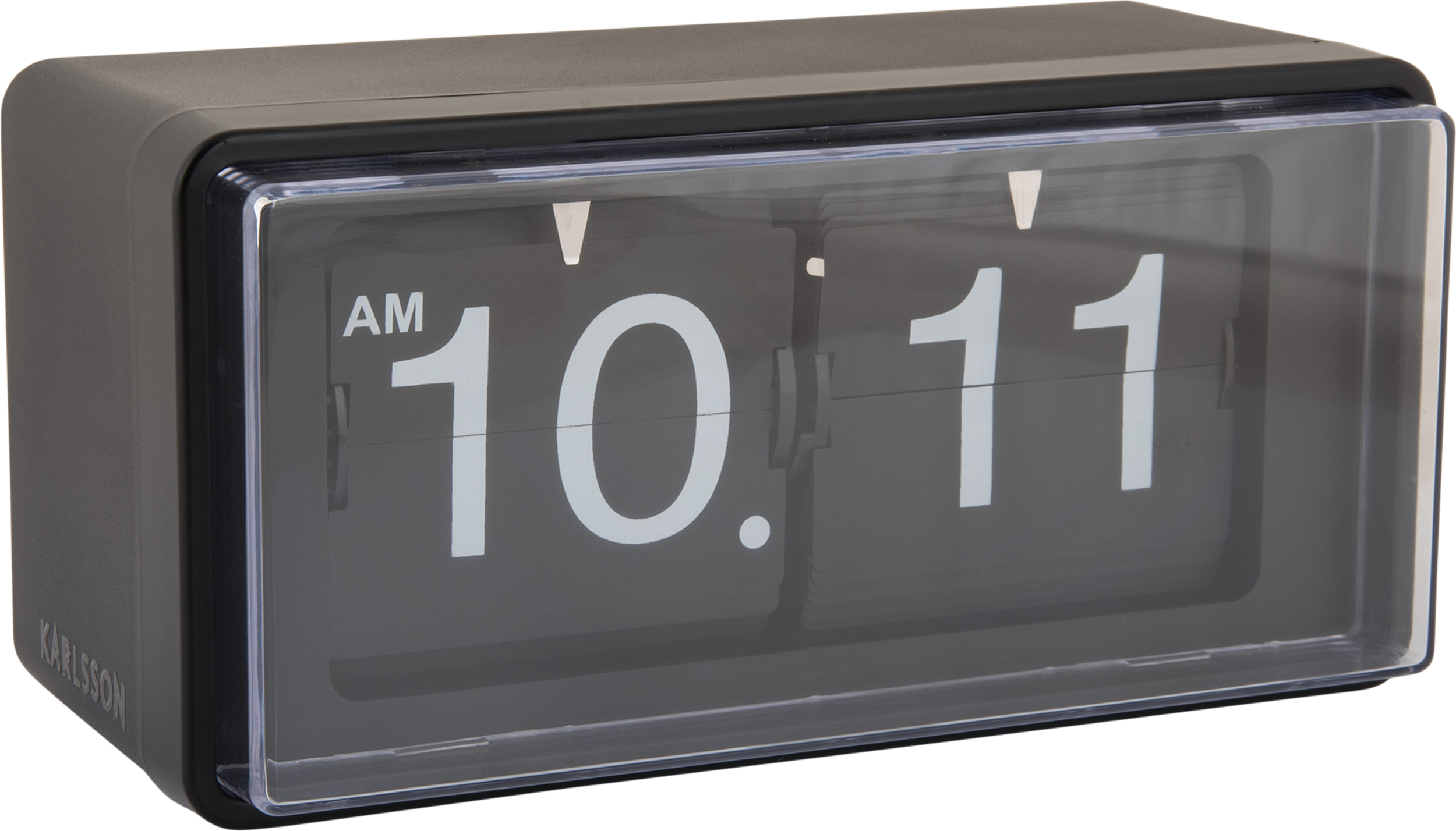 Zegar ścienny lub stołowy Retro Boxed Flip czarny