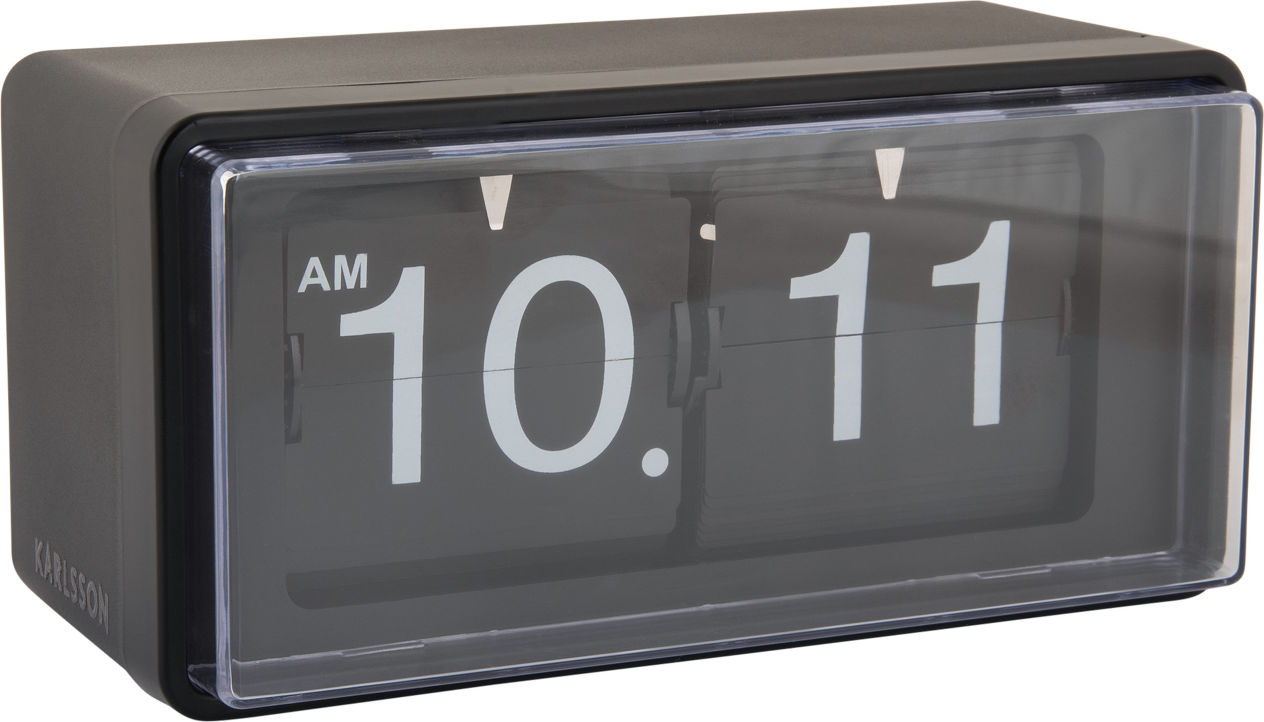 Zegar ścienny lub stołowy Retro Boxed Flip czarny