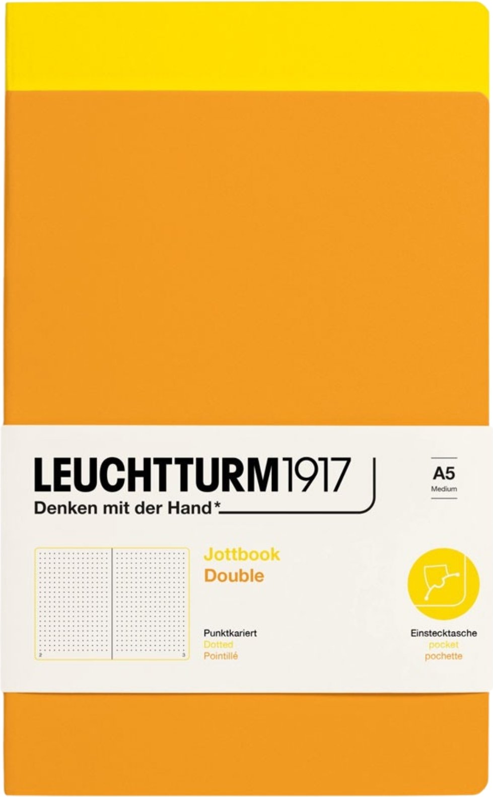 Notesy w kropki w oprawie flex Jottbook A5 żółty i pomarańczowy 80 g/m² 2 szt.