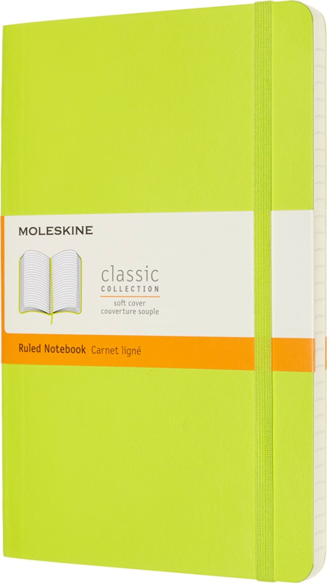 Notes w linię Moleskine Classic w miękkiej oprawie L 192 strony limonkowy