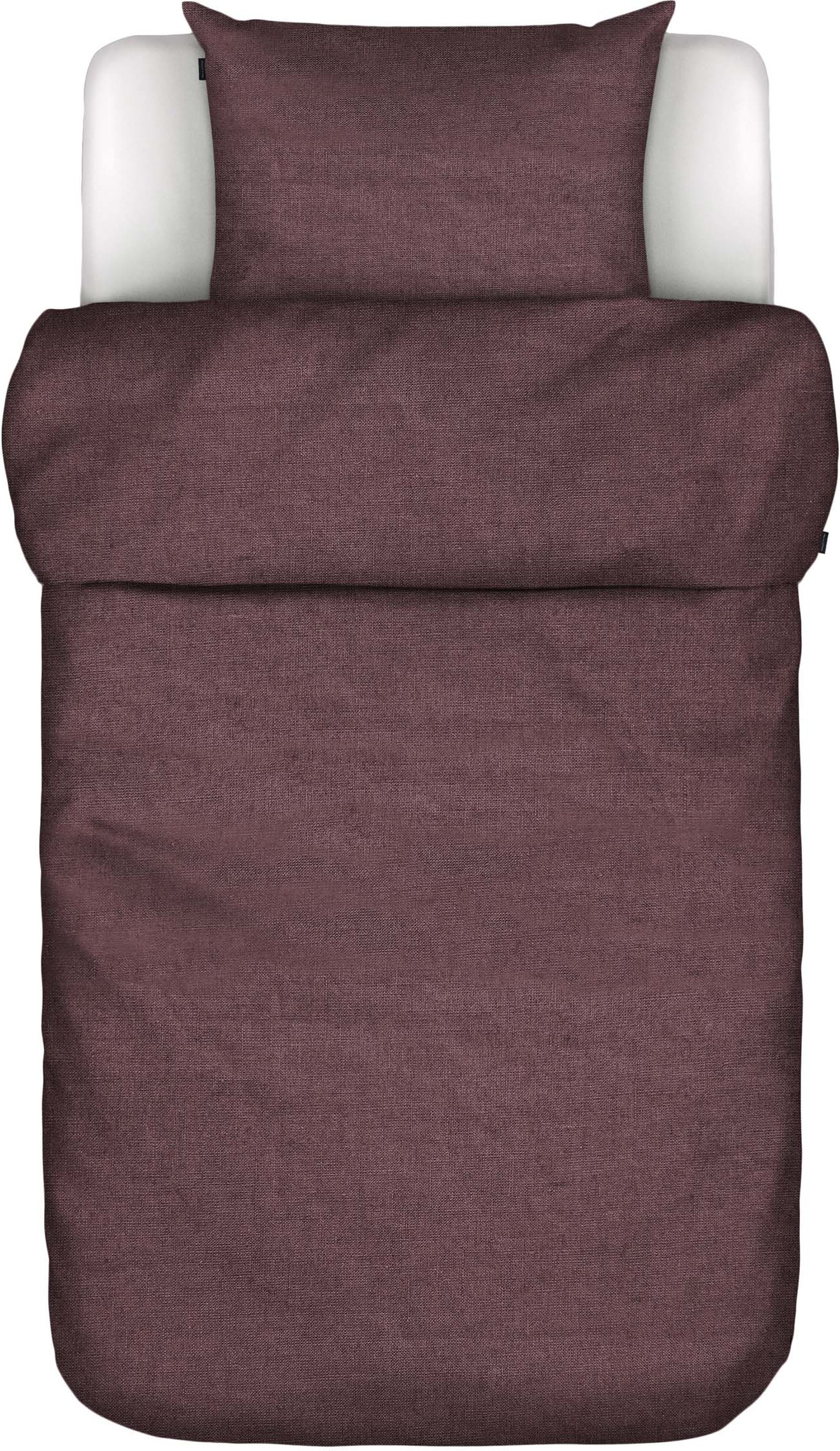 Pościel Valka 140 x 200 cm bakłażanowa z poszewką na poduszkę 70 x 90 cm