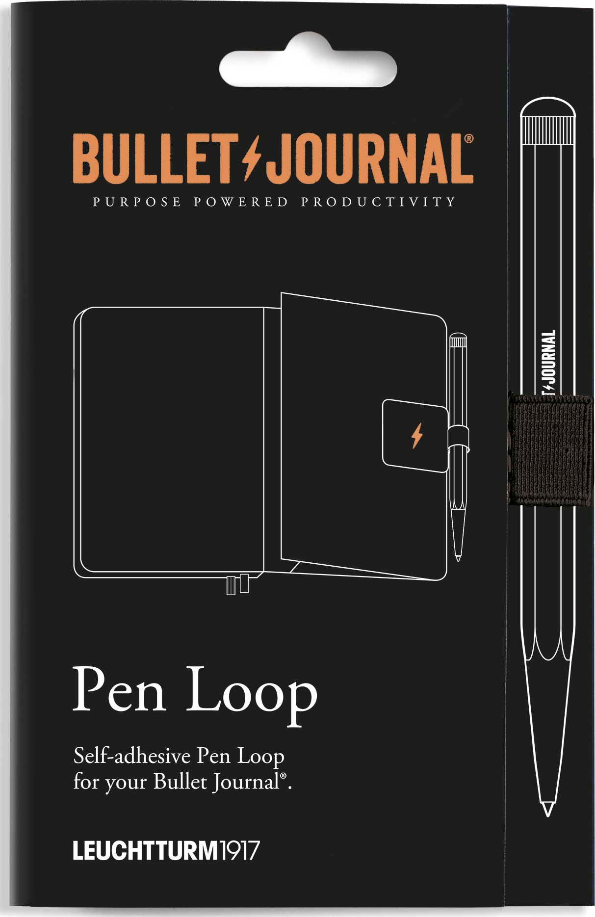 Uchwyt samoprzylepny na długopis Bullet Journal czarny