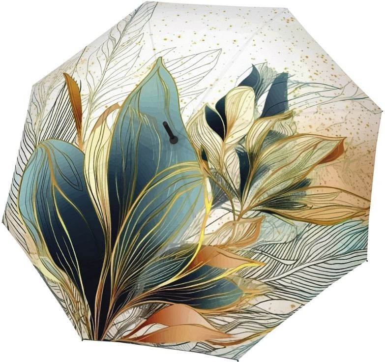 Parasol Carbonsteel Long w liście biało-zielony