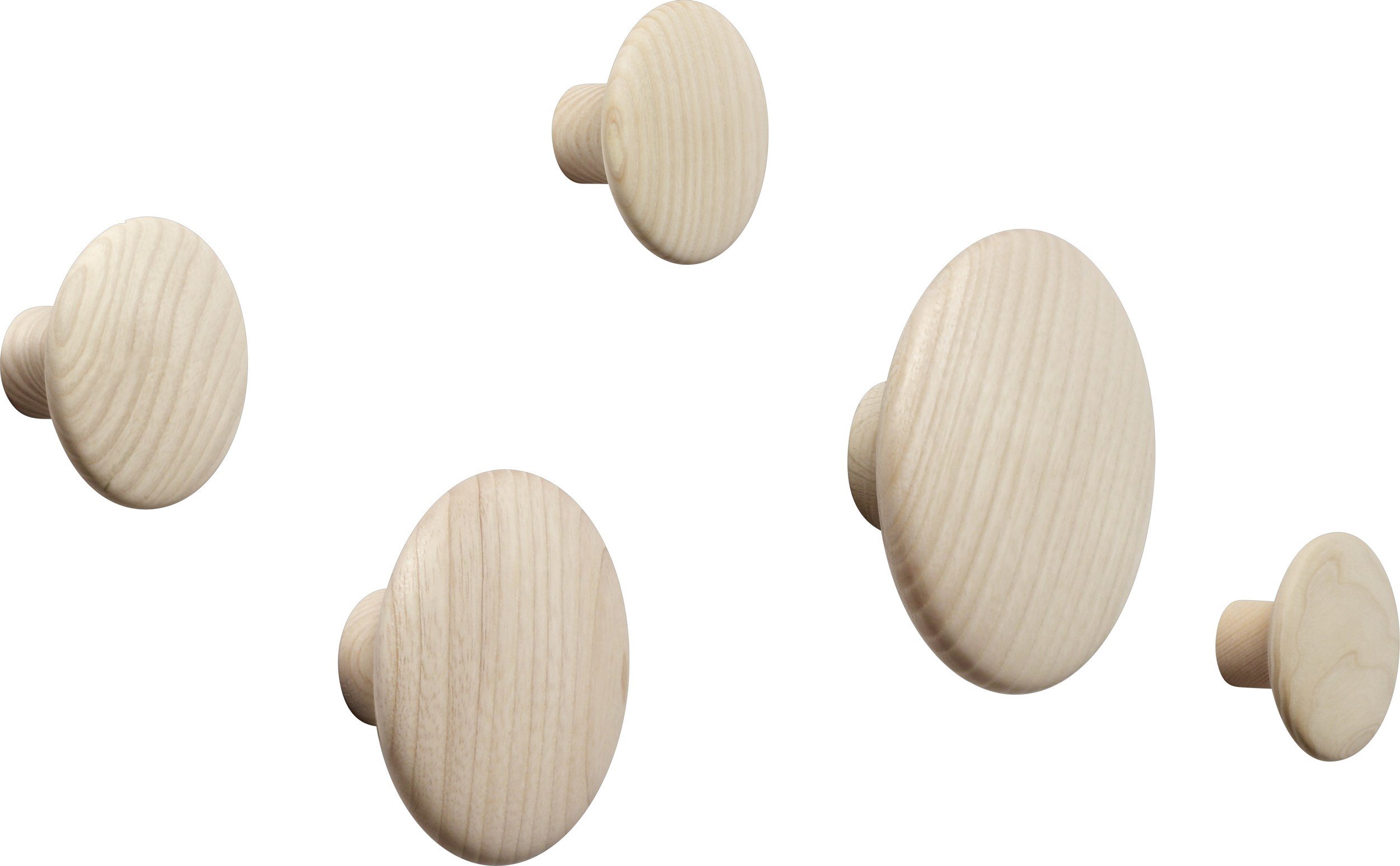 Haczyki ścienne Dots Wood jasny dąb 5 szt.