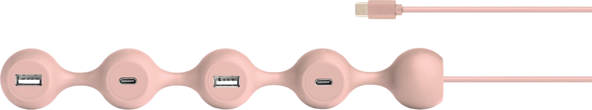 Rozdzielacz USB Peas Hub C jasnoróżowy 4 porty