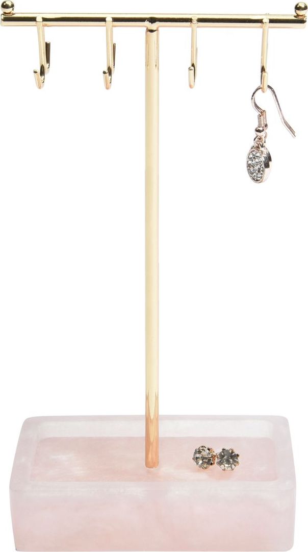 Stojak na biżuterię T-Bar różowy kwarc mały