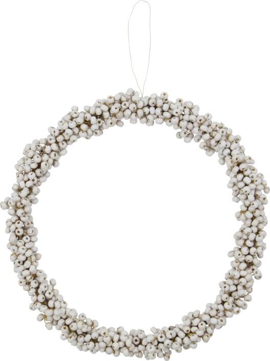 Dekoracja świąteczna Winter wieniec 23 cm biała