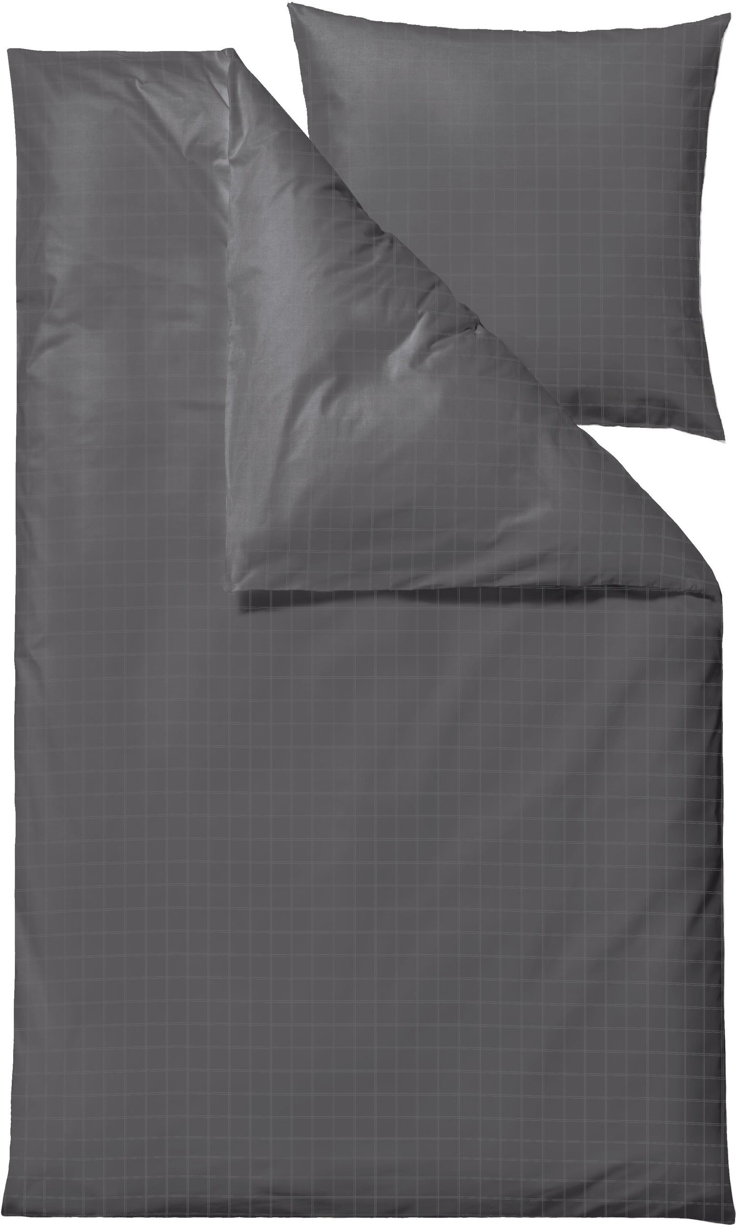 Pościel Clear 155 x 220 cm szara z poszewką na poduszkę 80 x 80 cm