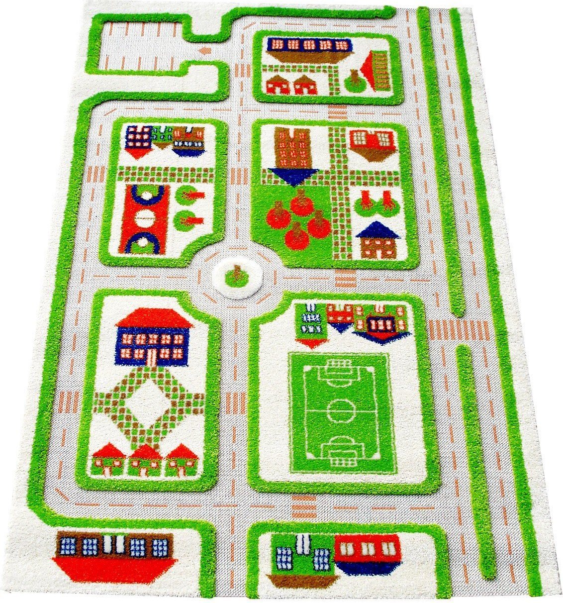 Dywan Miasto Zabaw 3D 100 x 150 cm zielony