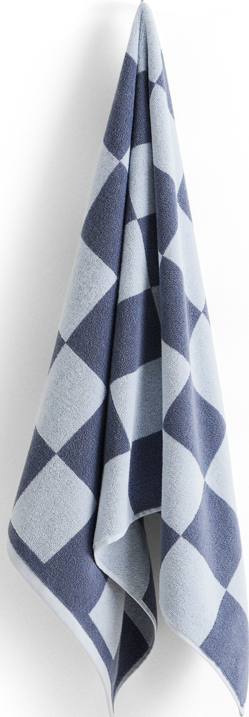 Ręcznik Check Organic 70 x 136 cm niebieski