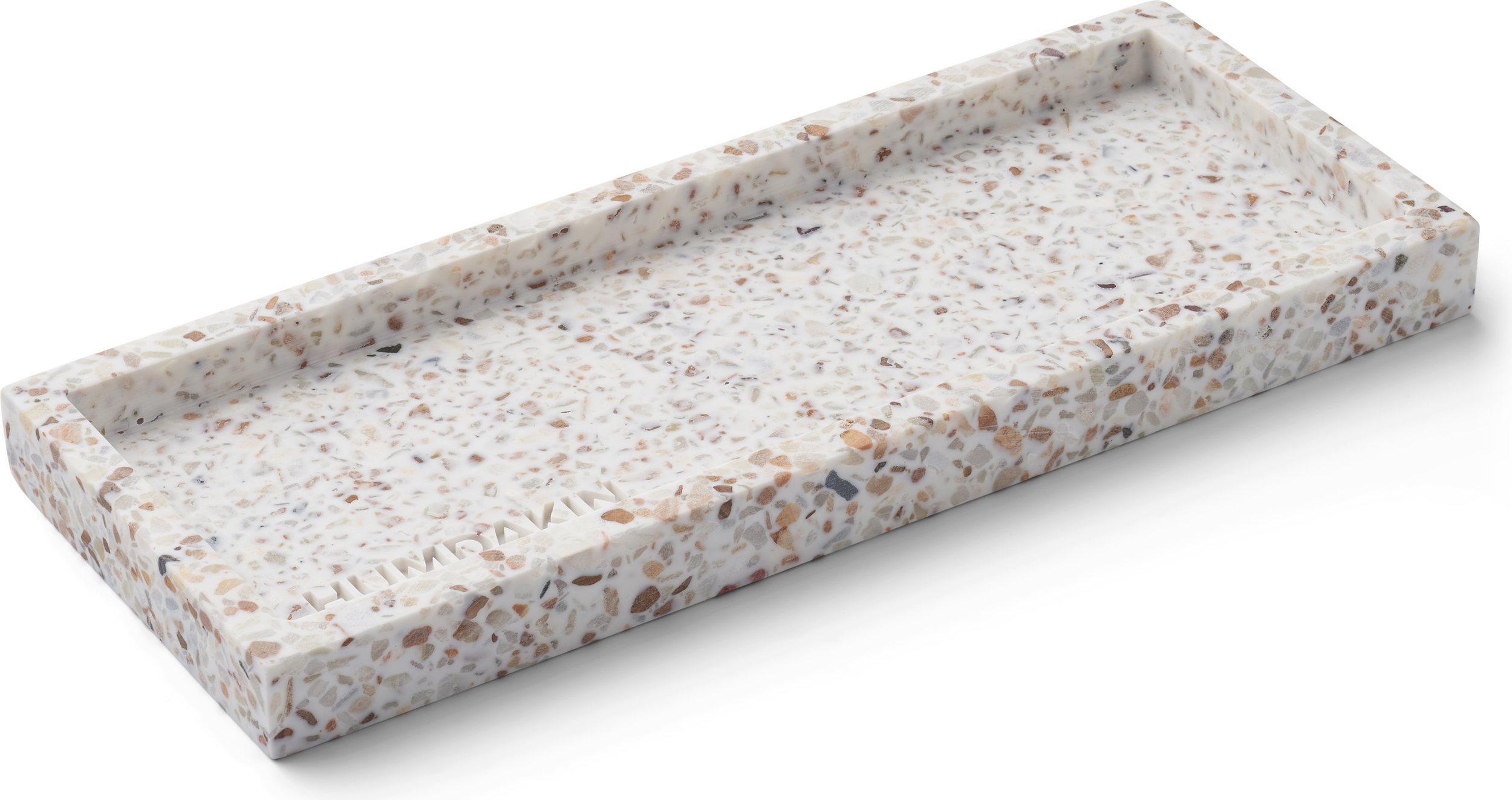 Taca dekoracyjna Humdakin Terrazzo 10 x 25 cm beżowa