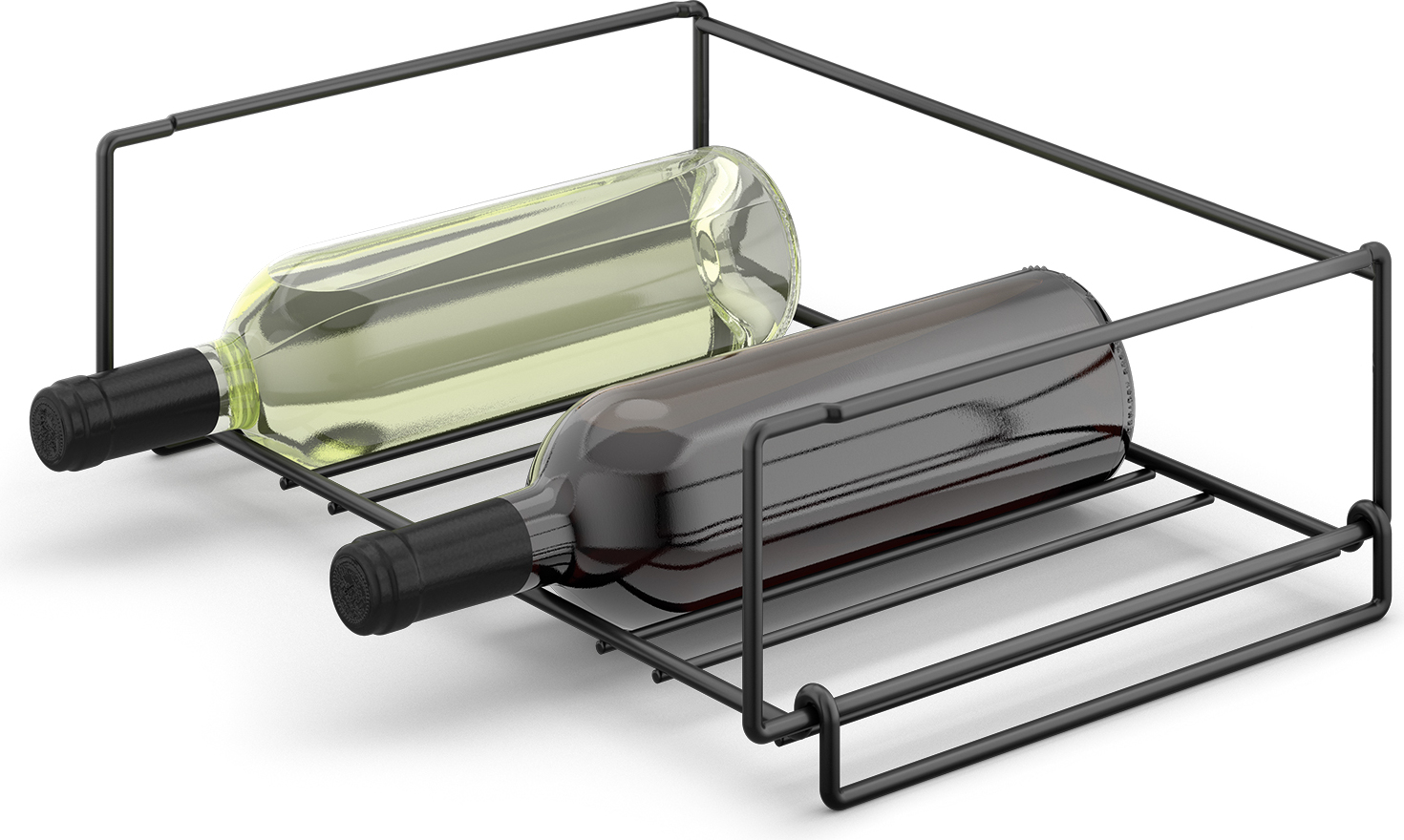 Stojak na butelki Cubeto czarny