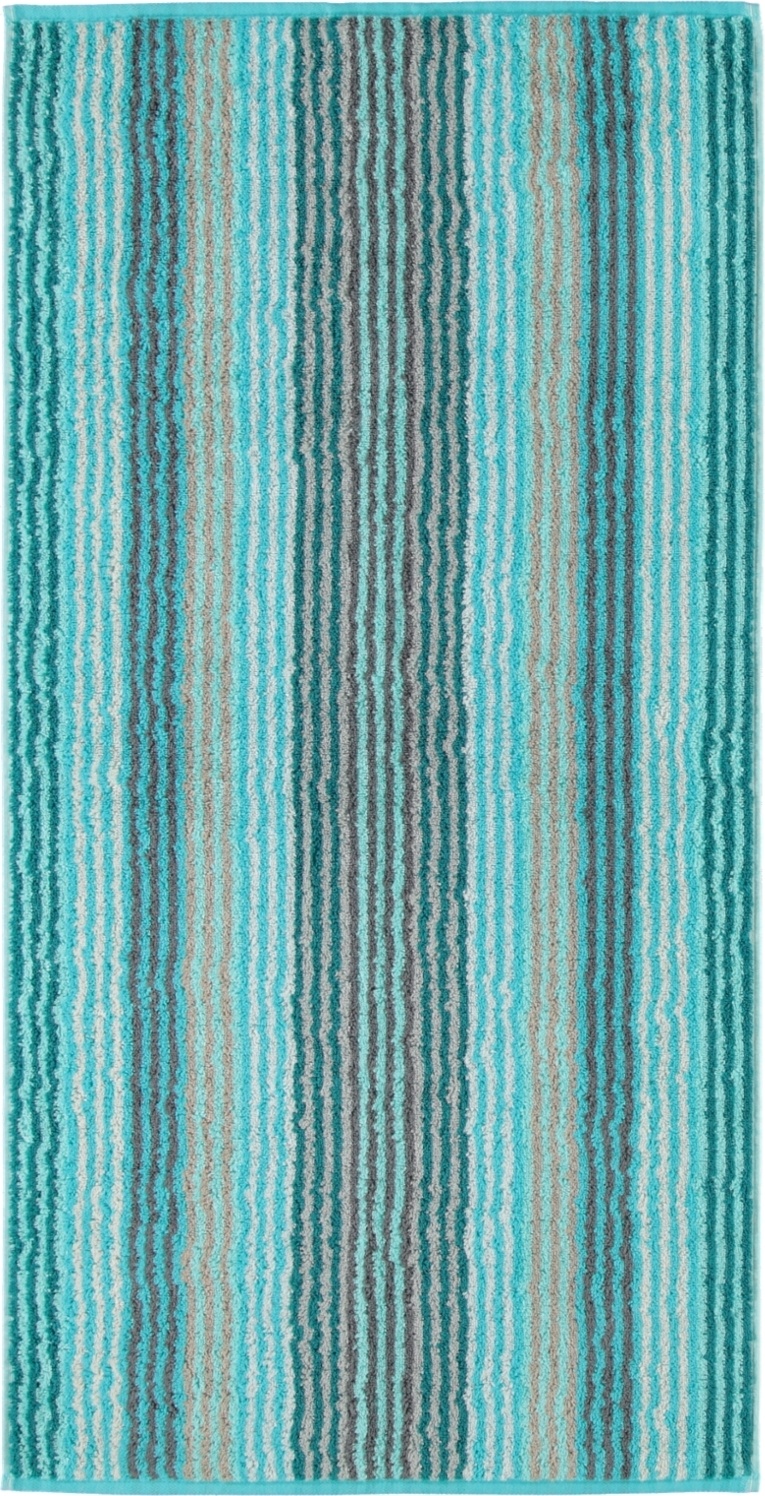 Ręcznik Unique w pasy 50 x 100 cm turkusowy