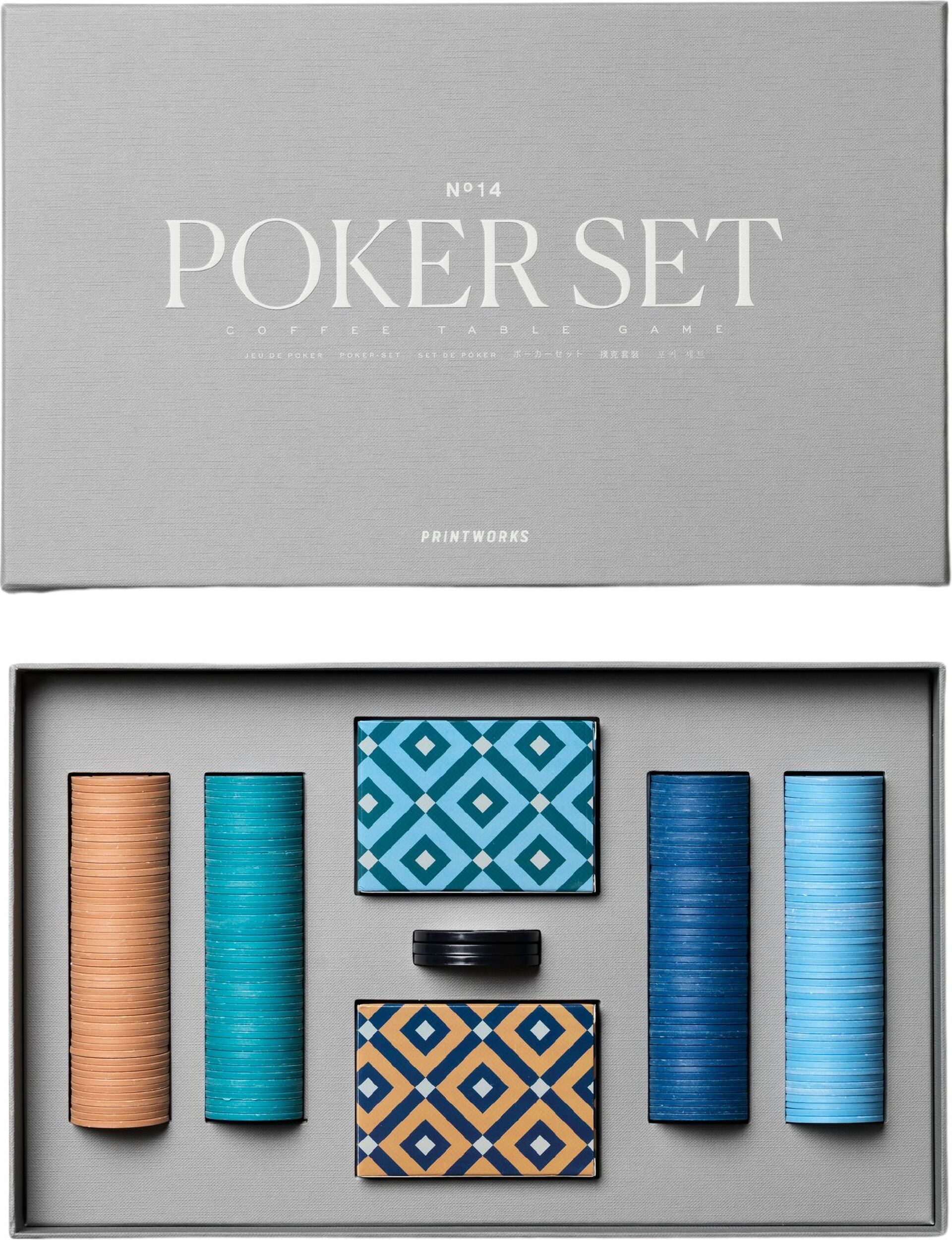 Zestaw do gry w pokera Printworks Classic szary
