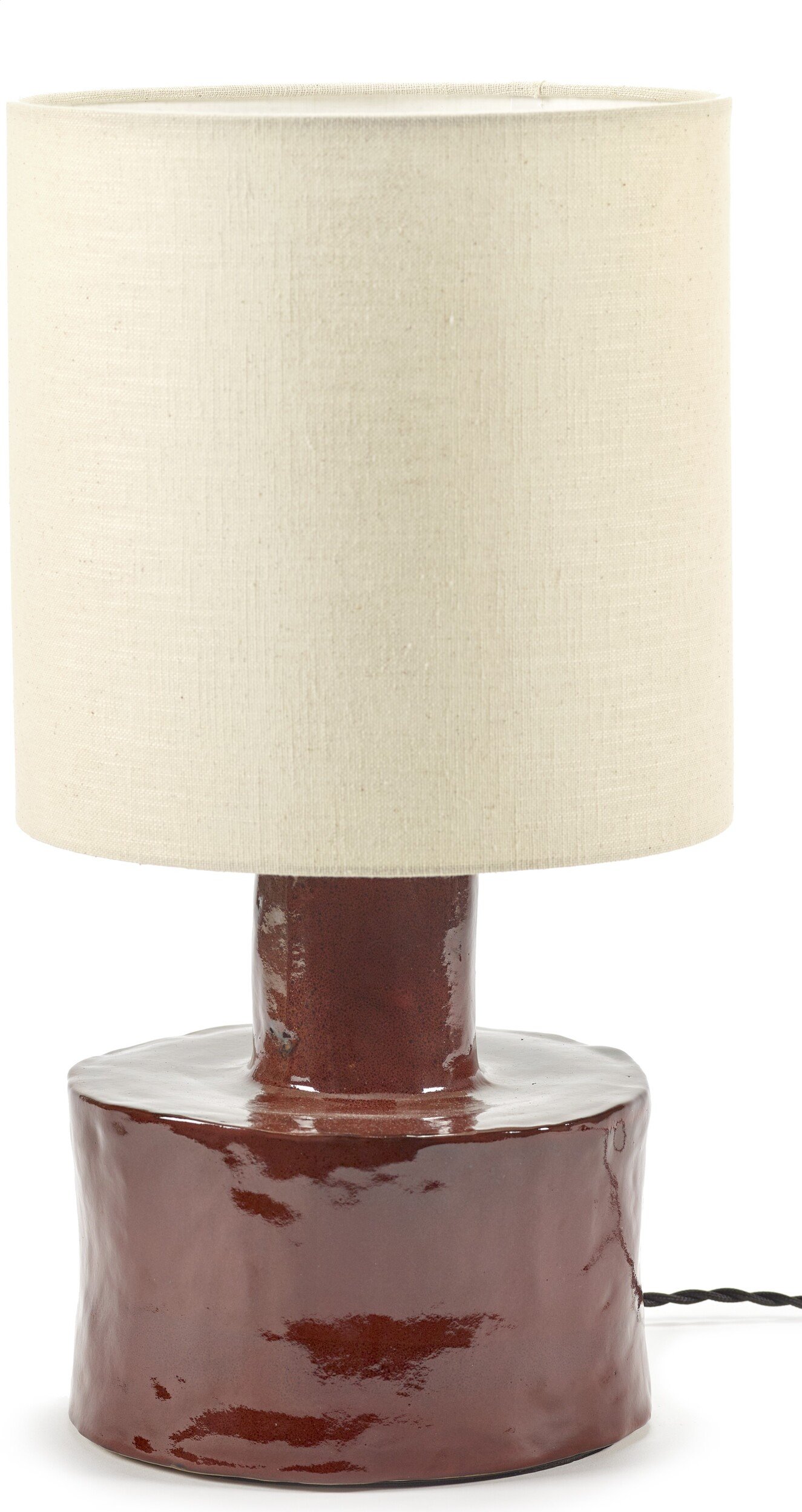 Lampa stołowa Catherine 47 cm czerwono-beżowa