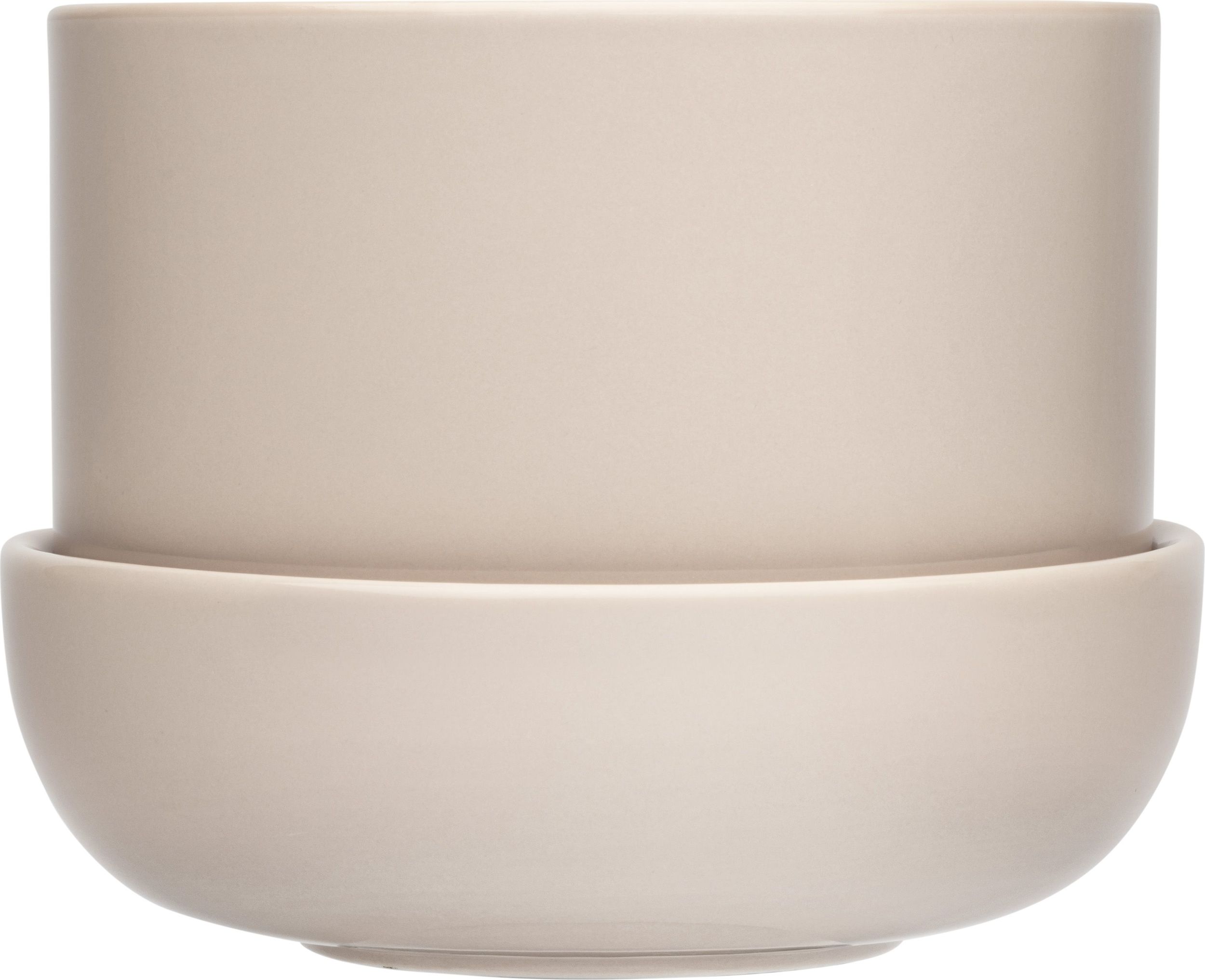 Doniczka Nappula 13 cm beżowa z podstawką