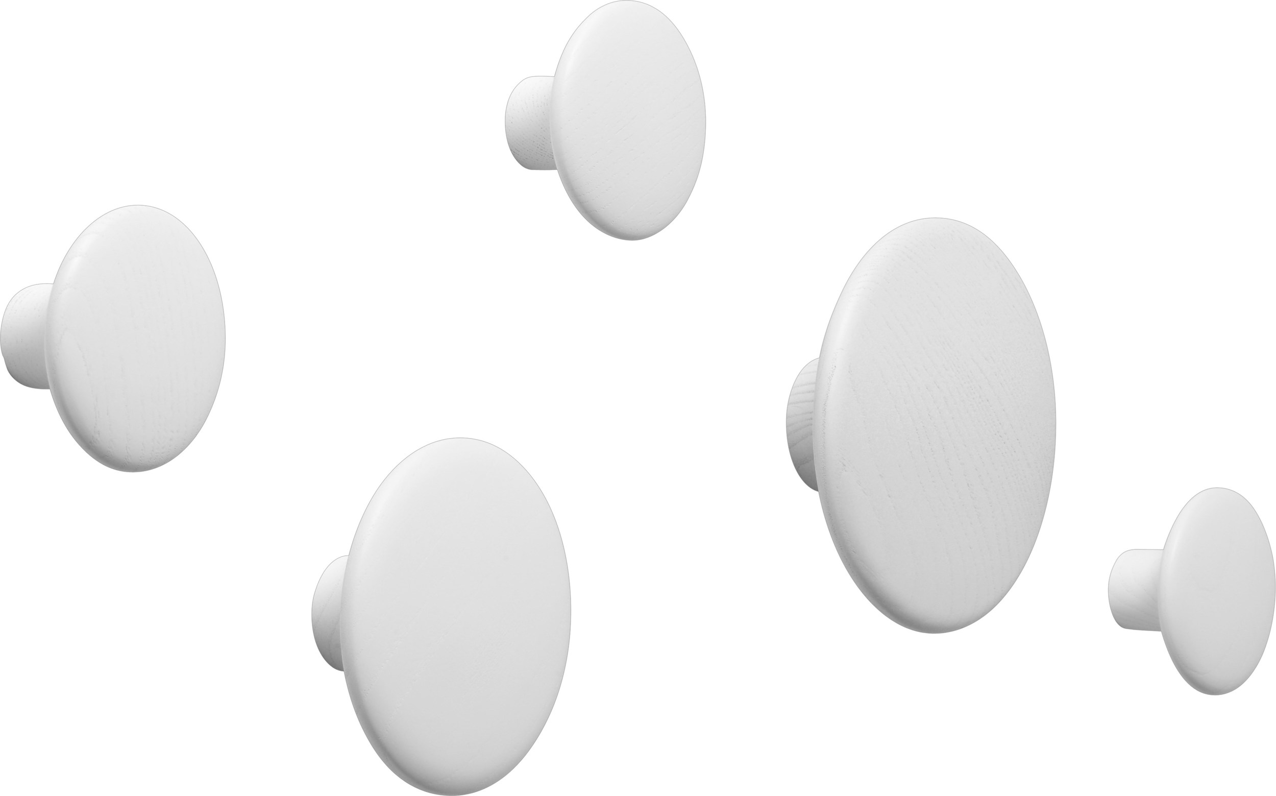 Haczyki ścienne Dots Wood złamana biel 5 szt.