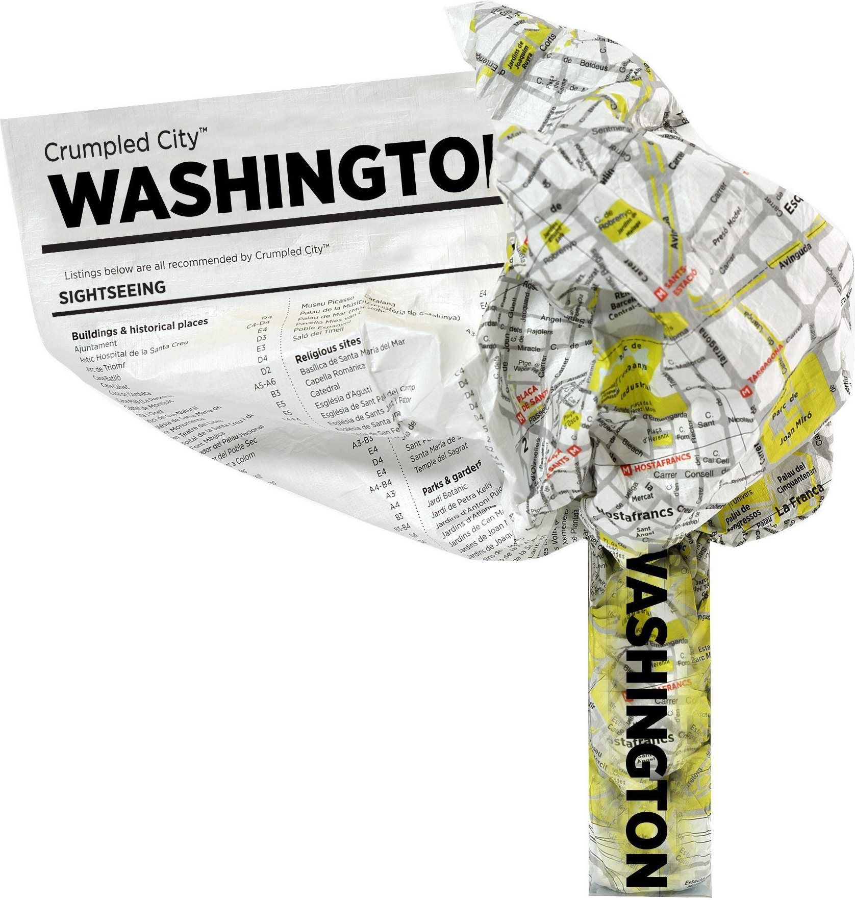 Mapa Crumpled City Waszyngton