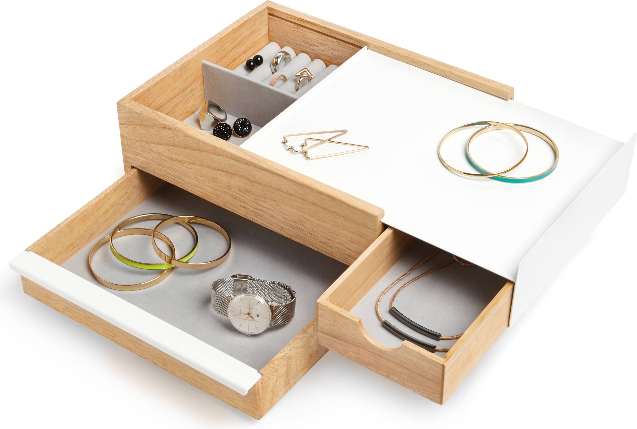 Szkatułka na biżuterię Stowit jasne drewno