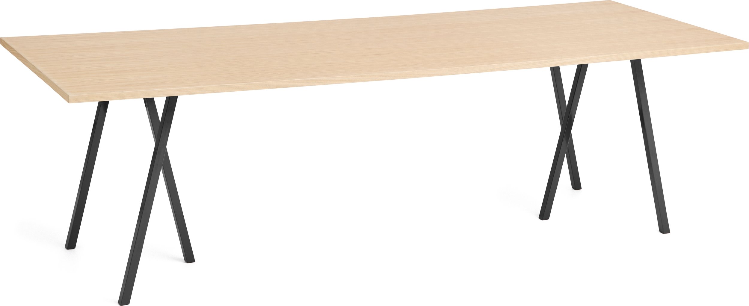 Stół Loop Stand 250 cm wzmocniony blat dąb lakierowany nogi czarne