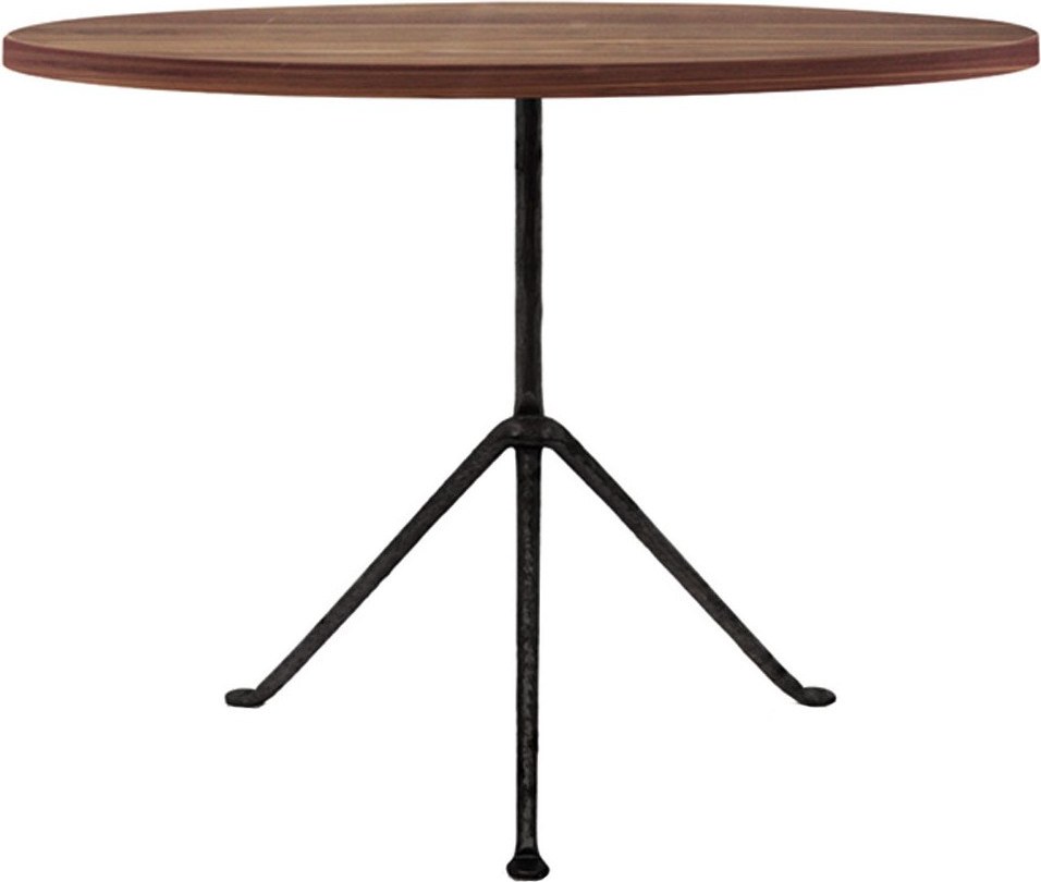 Stół Officina okrągły blat drewno orzechowe