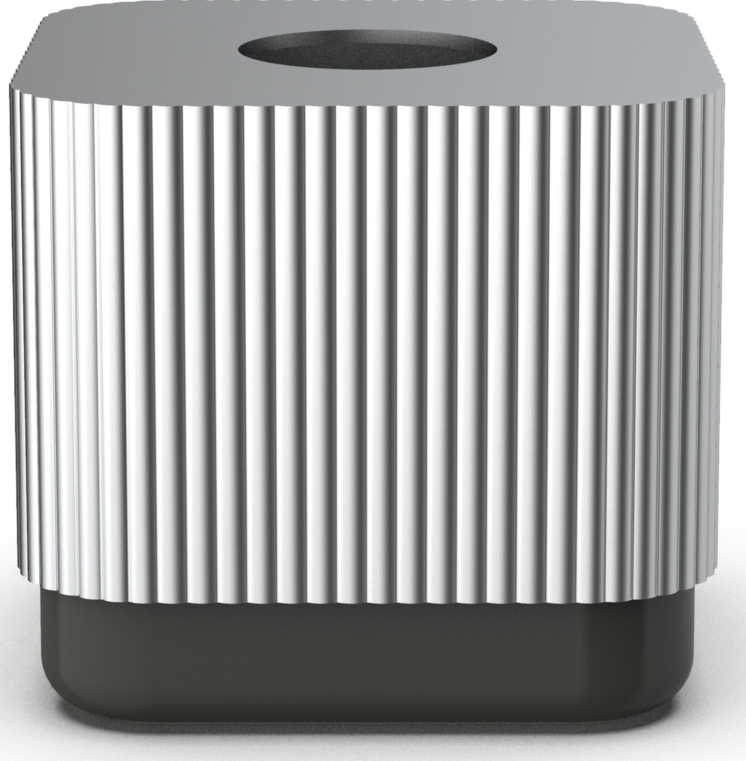 Pojemnik na chusteczki Of Line czarny ze srebrną pokrywką