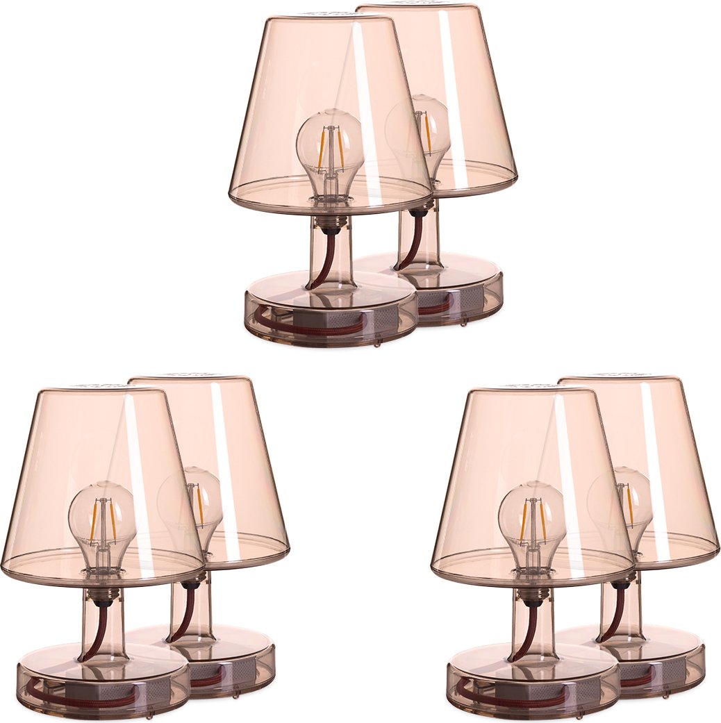 Lampy stołowe bezprzewodowe Transloetje brązowe 6 szt.