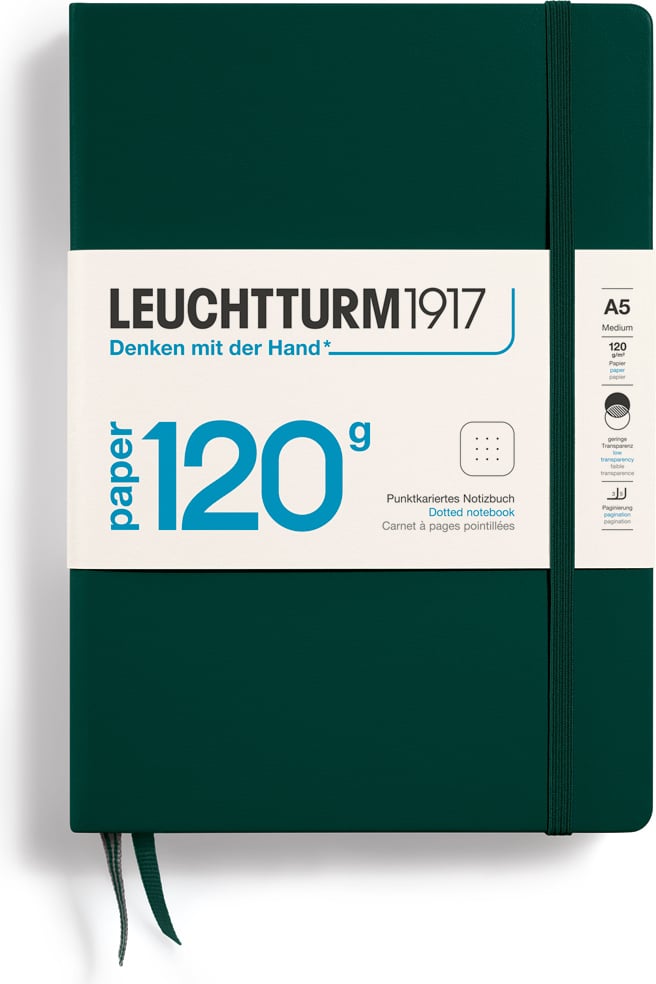 Notes w kropki w twardej oprawie Edition 120 A5 203 strony leśna zieleń 120 g/m²