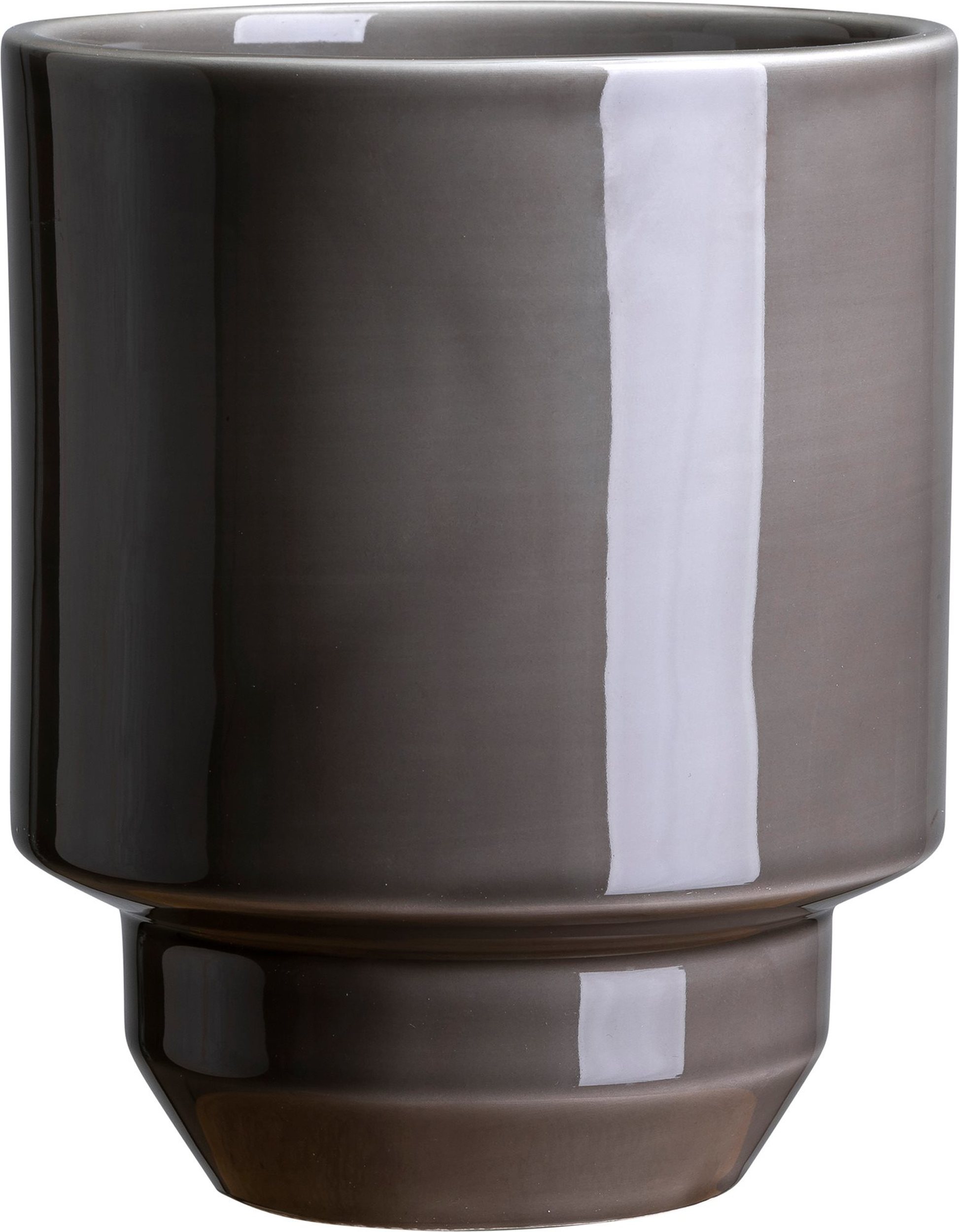 Osłonka na doniczkę Hoff 21 cm szara szkliwiona