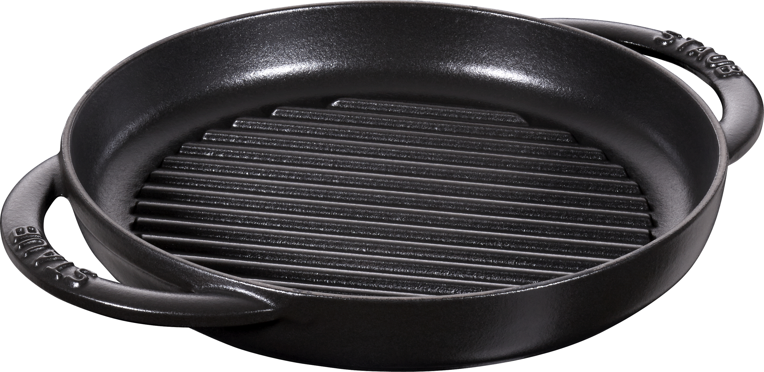 Patelnia grillowa Staub 22 cm czarna z dwoma uchwytami